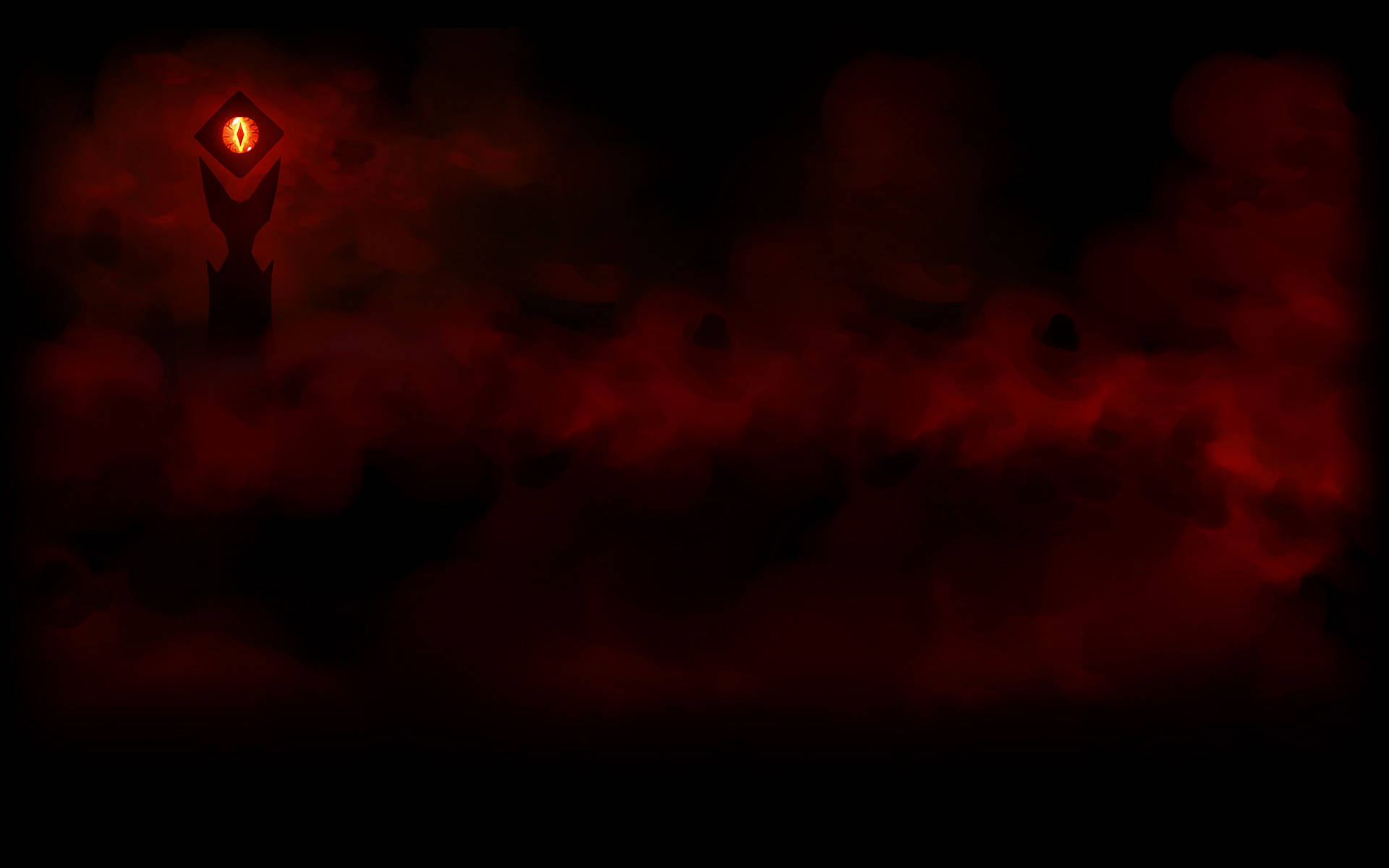 Dark Smoky Red Eye Of Sauron Background