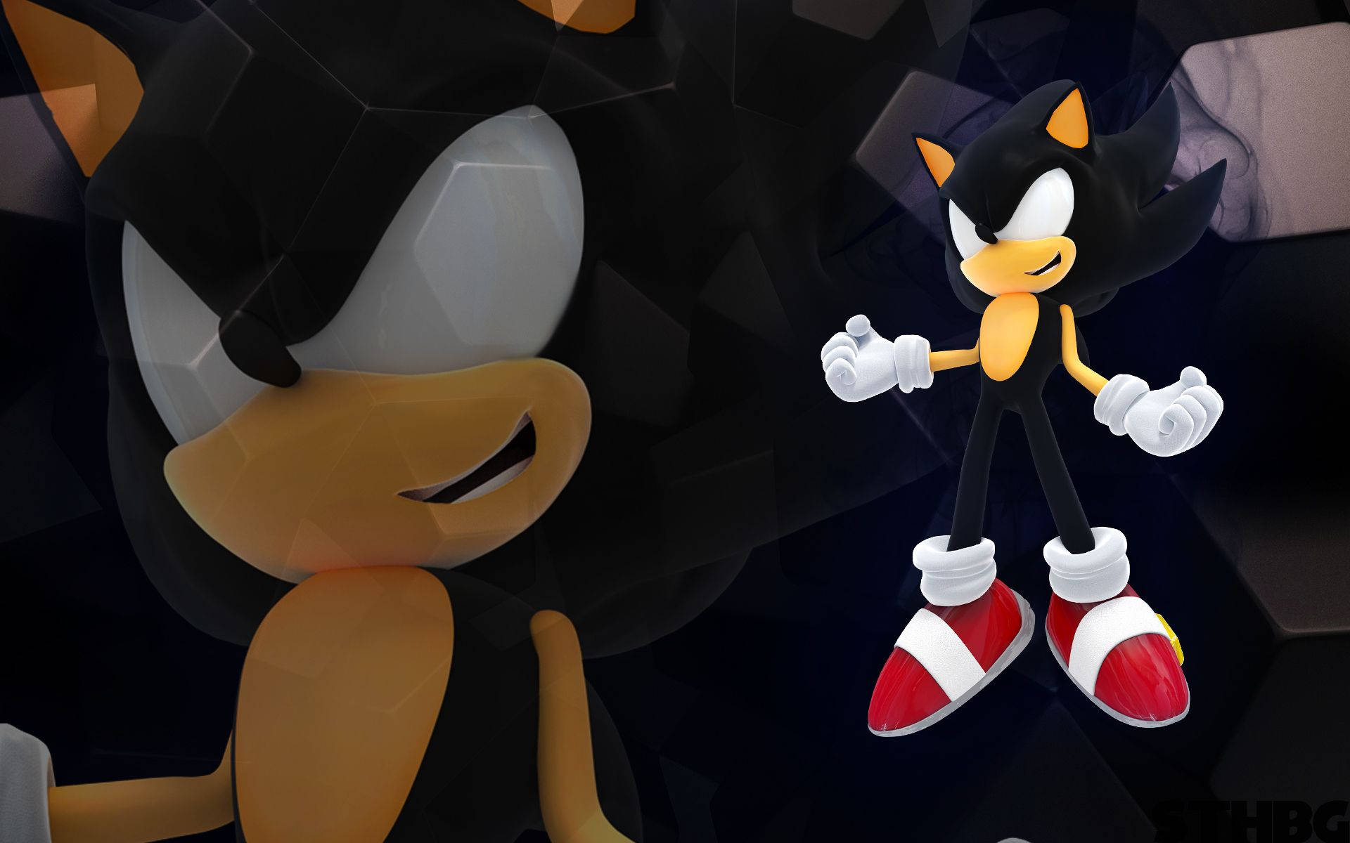 Dark Sonic 3d Abstract Art Background