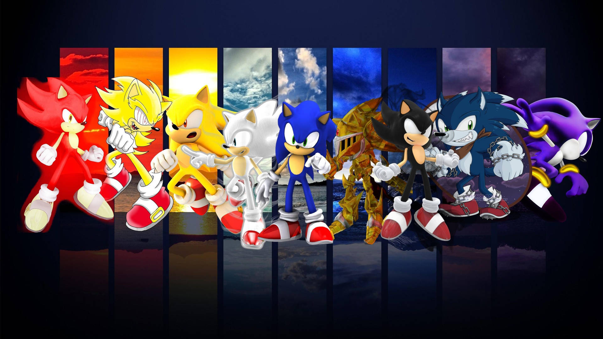 Dark Sonic And Friends Collage Background