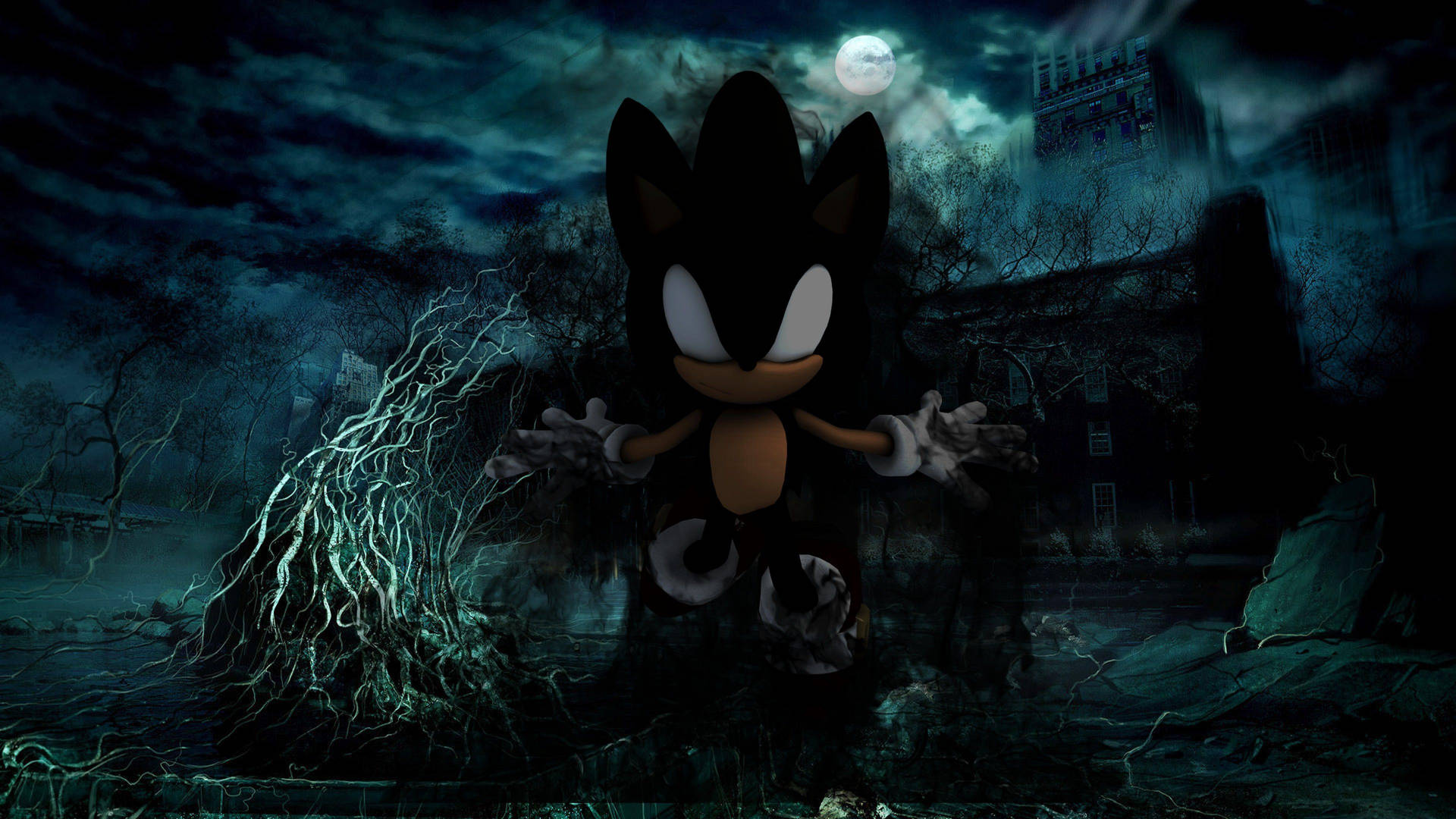 Dark Sonic Halloween Aesthetic Background