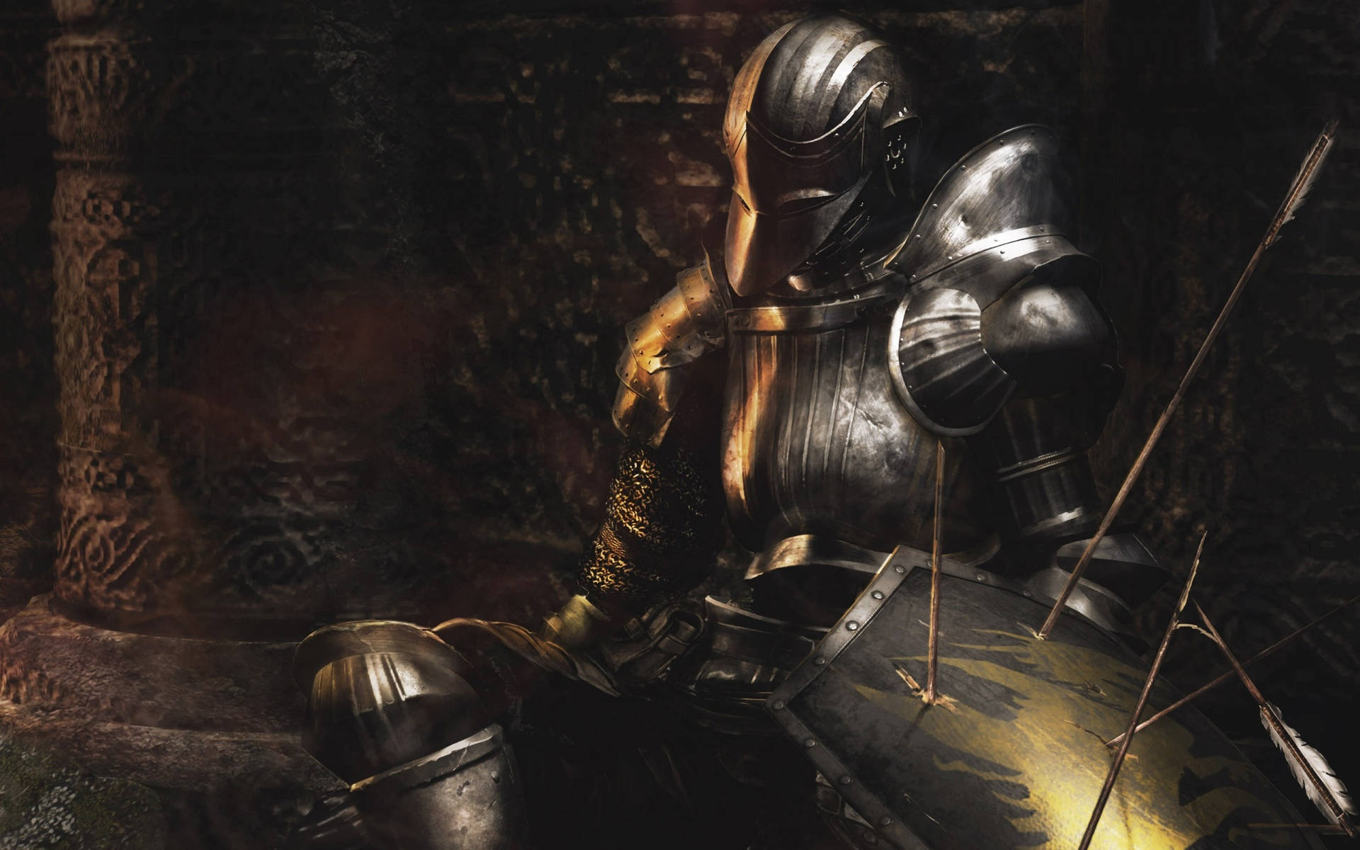 Dark Souls 4k Arrow Pierced Warrior Background