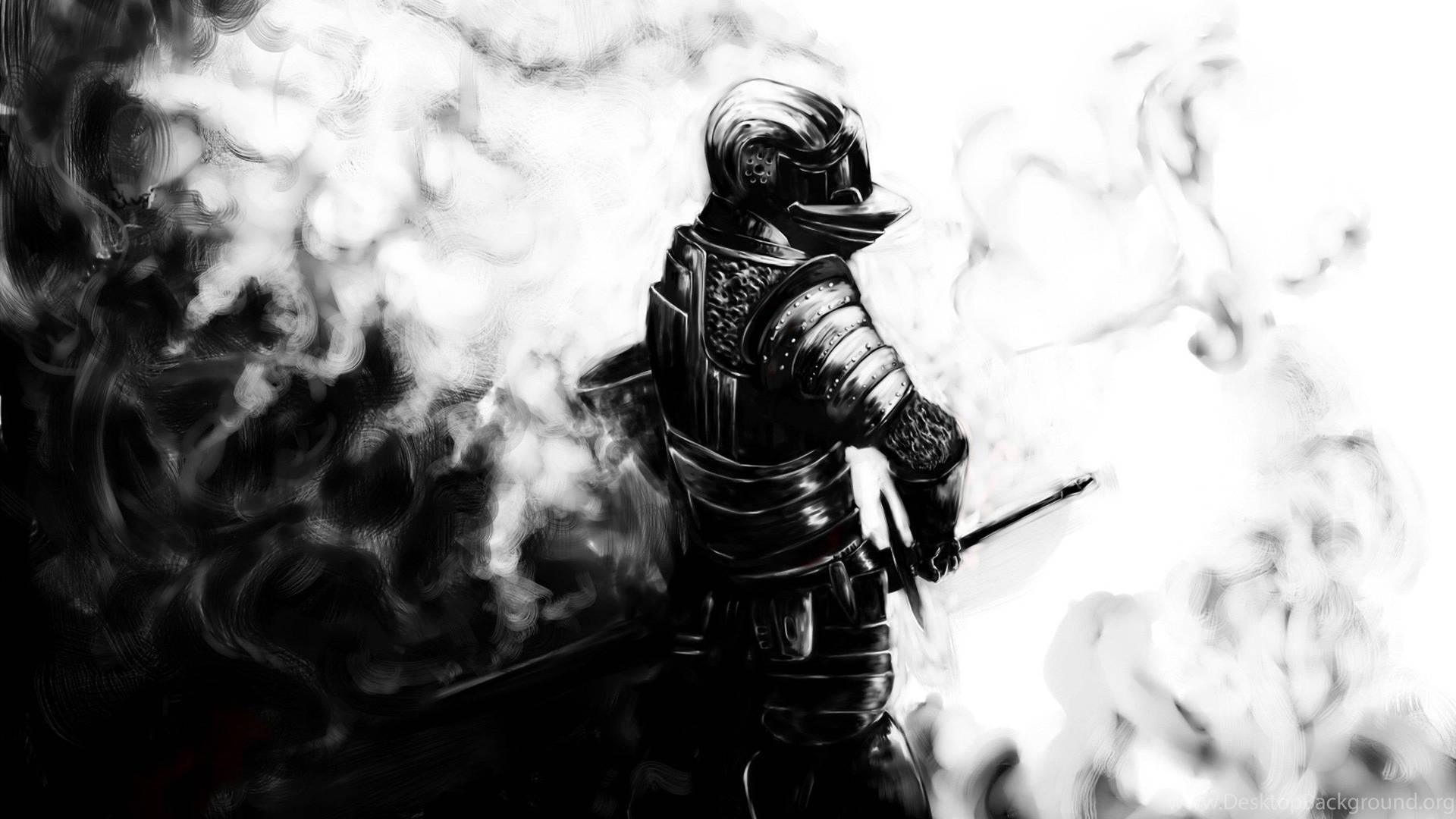 Dark Souls 4k Black And White Art Background