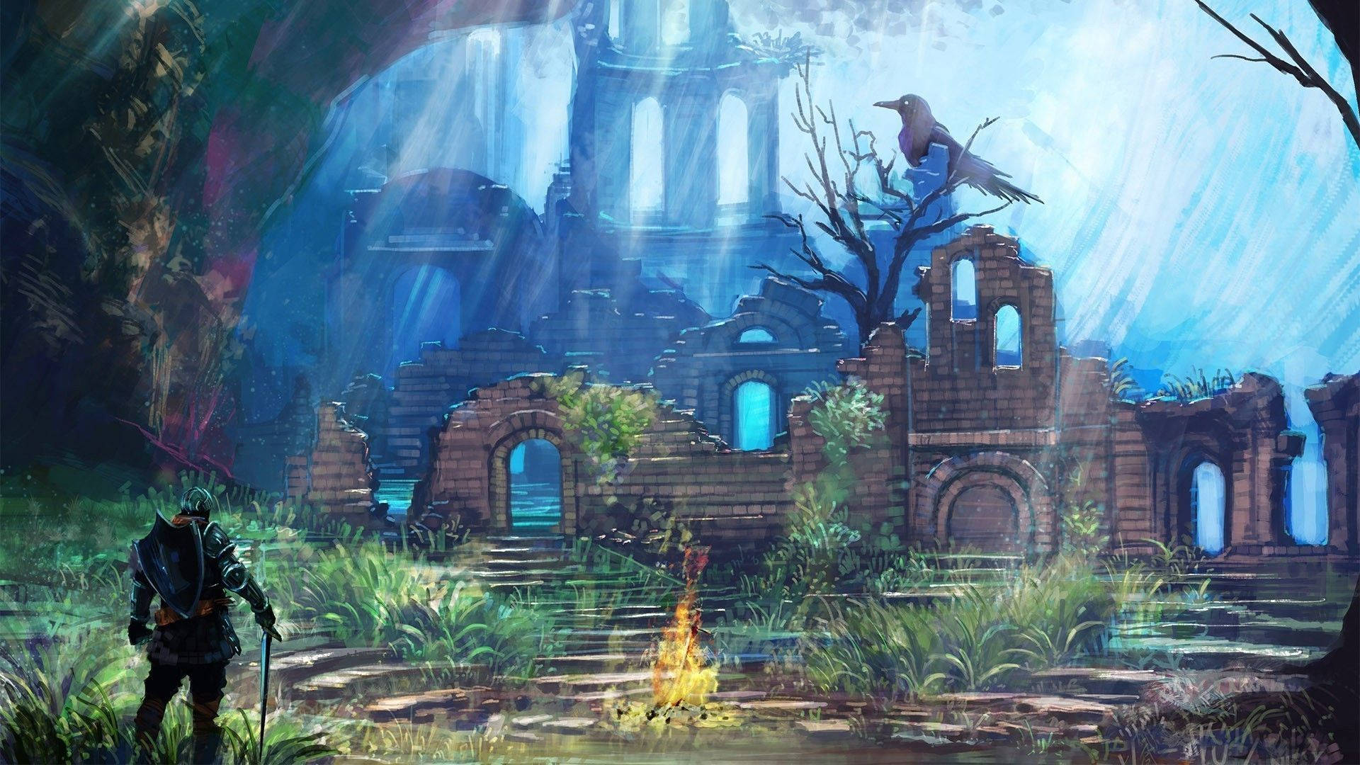 Dark Souls Giant Crow Art Background