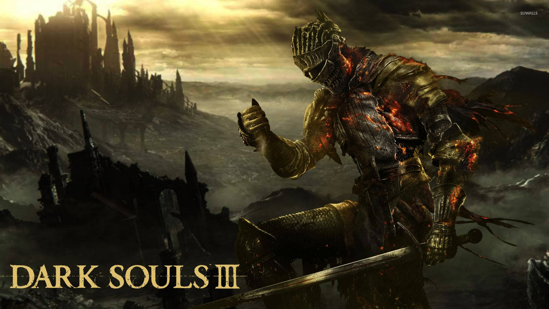 Dark Souls Iii Flaming Knight Cover Background