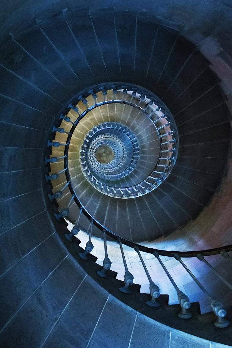 Dark Spiral Staircase Background