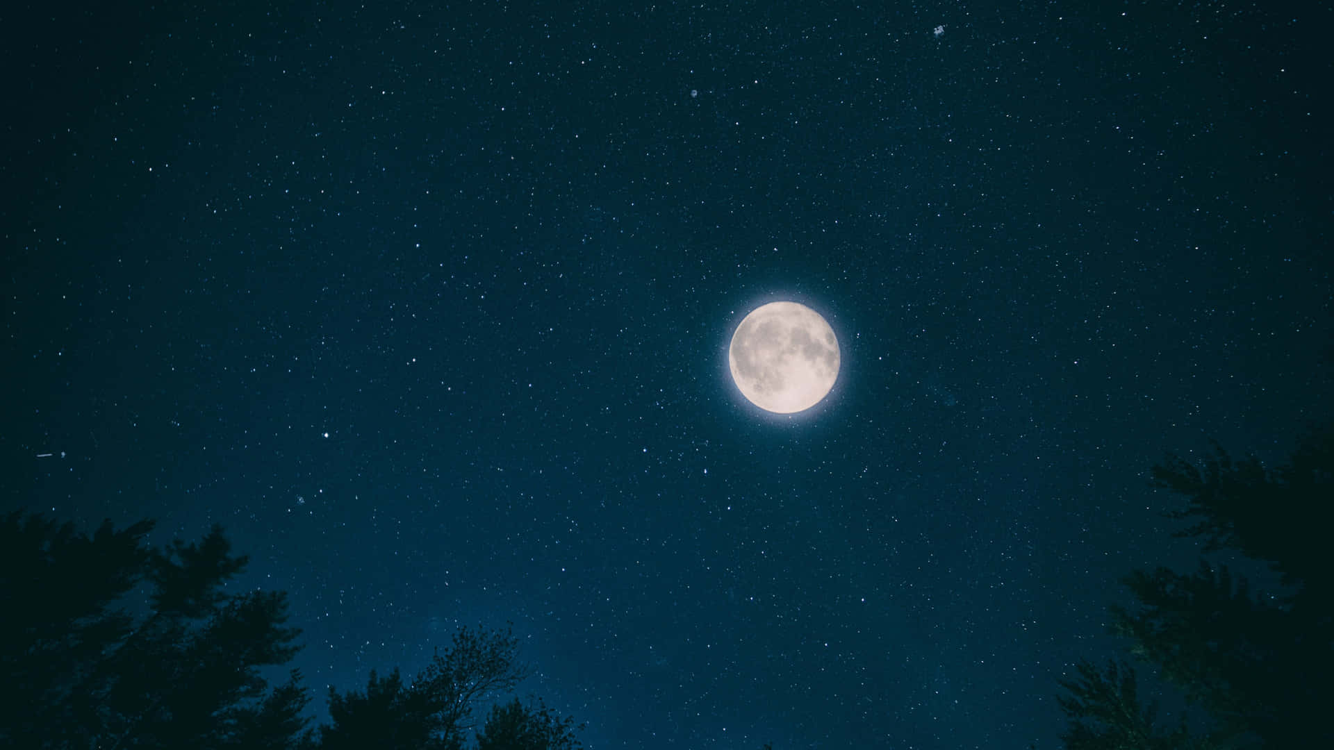 Dark Starry Night Sky Moon Background