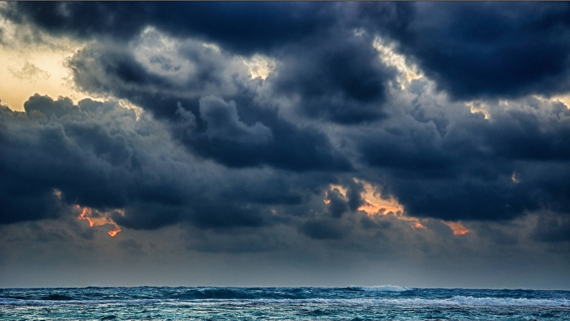 Dark Storm Clouds At Sea