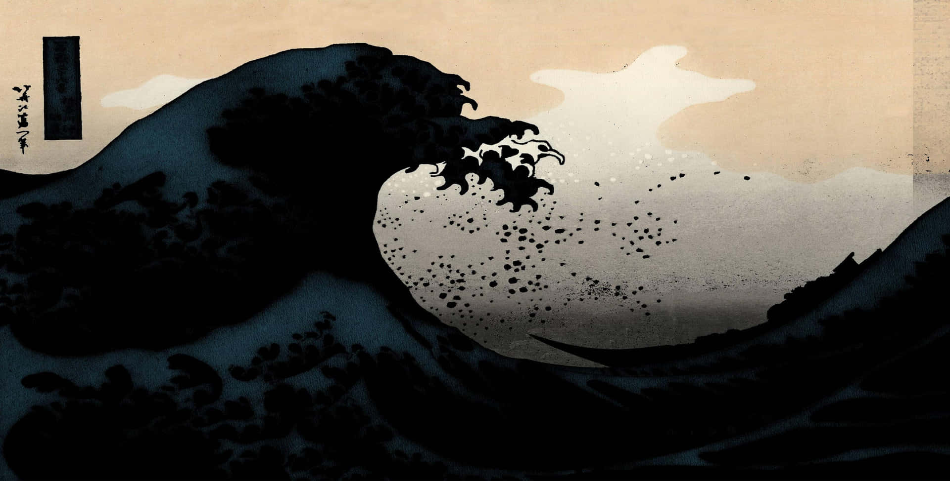 Dark The Great Wave Background