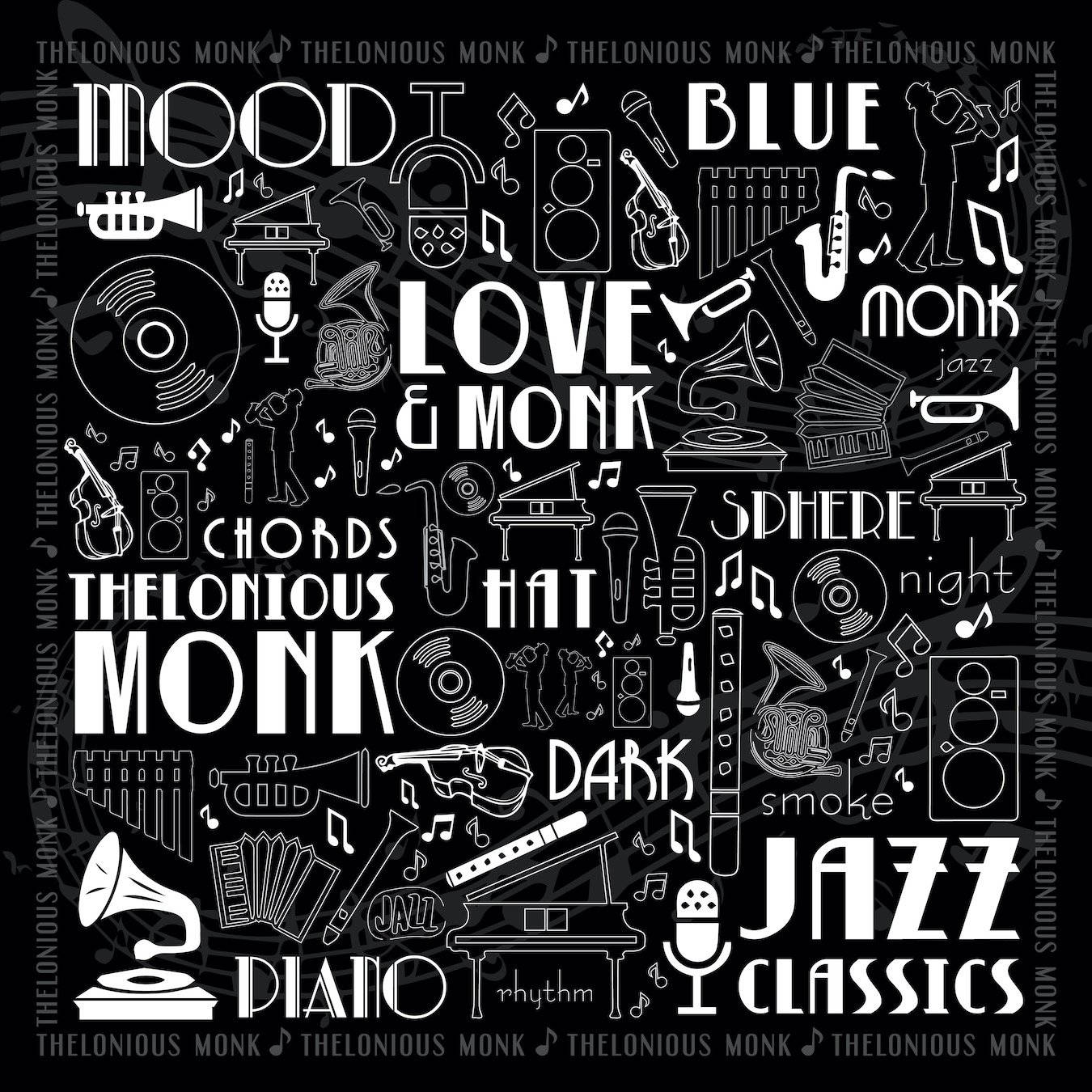 Dark Thelonious Monk Love Jazz Classics Album Background