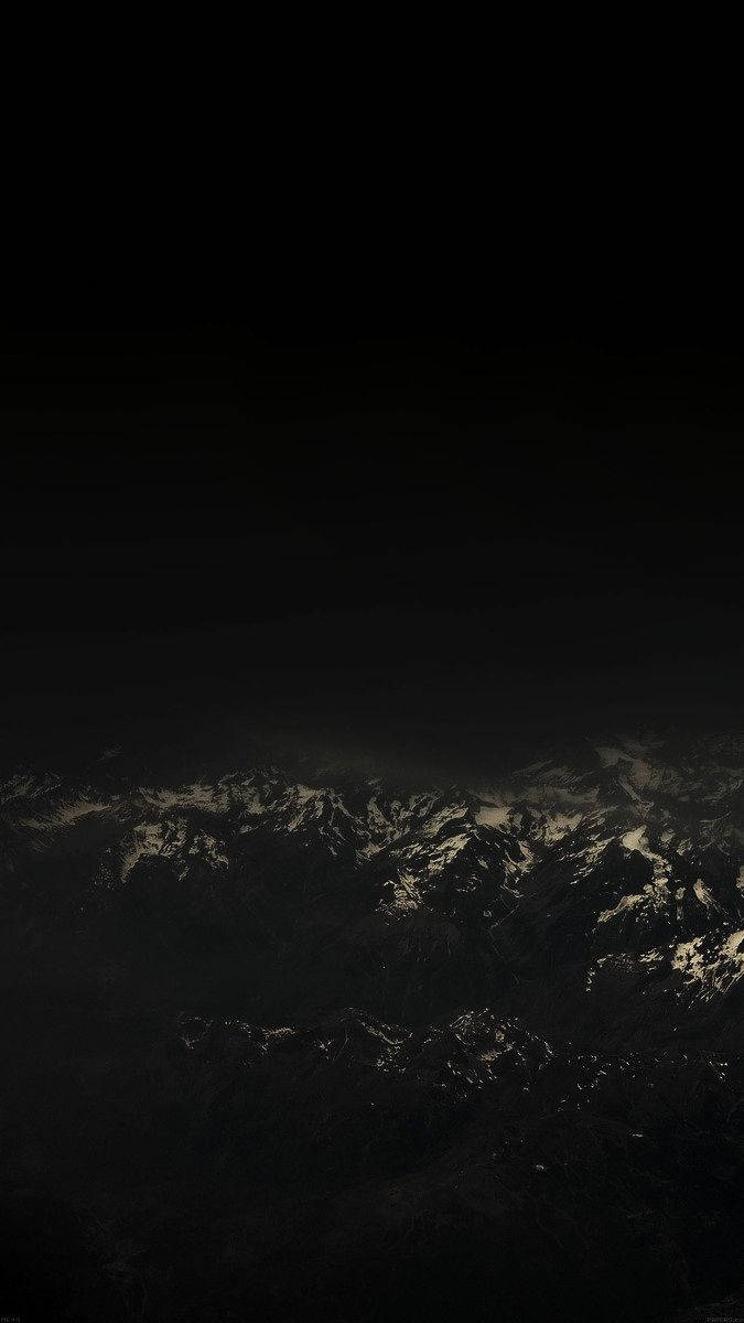Dark Theme Snowy Mountains At Night Background