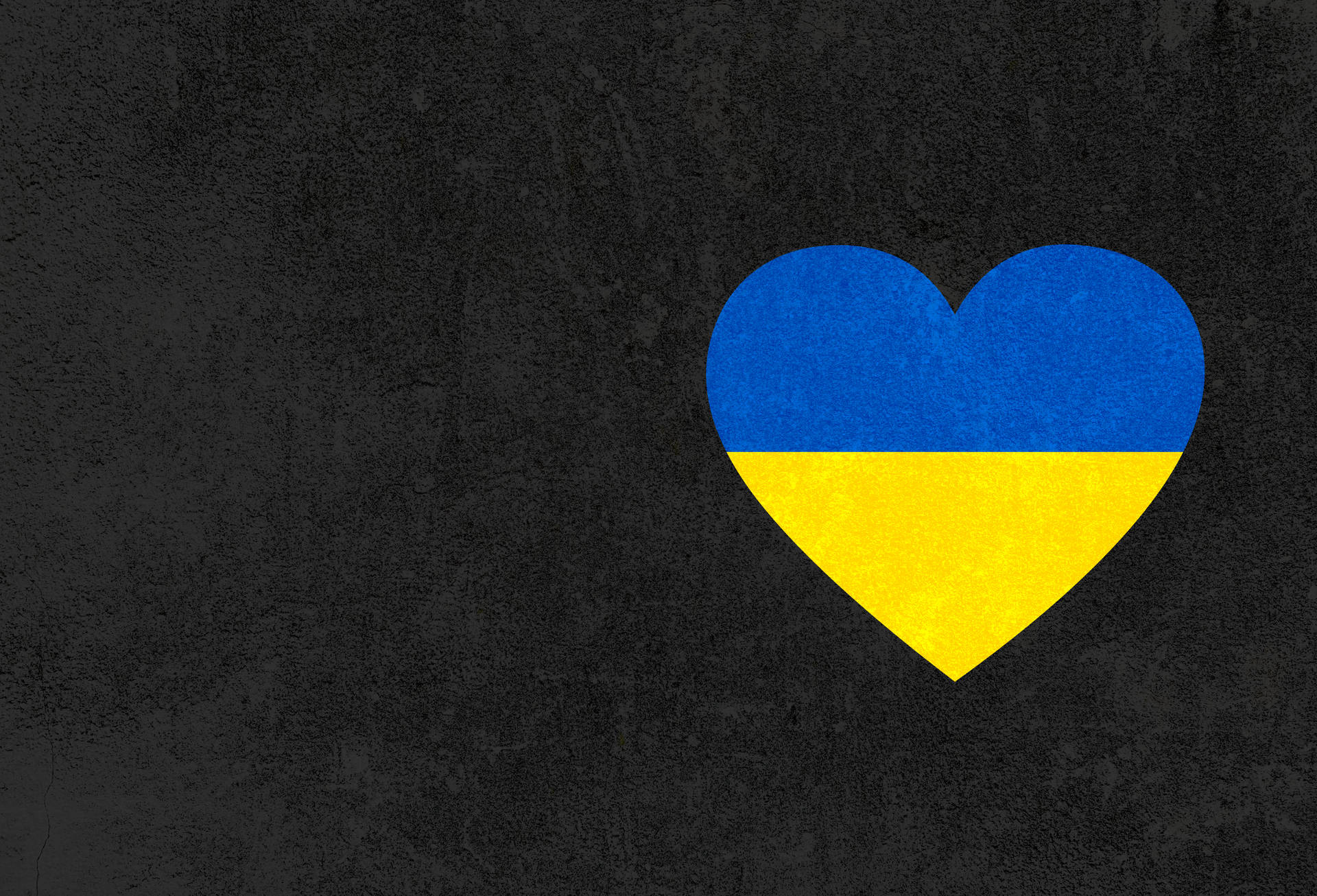 Dark Theme Ukraine Flag Heart Background