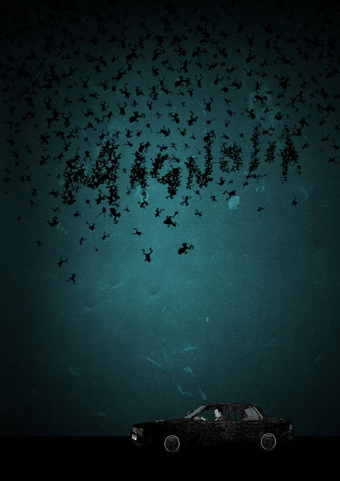 Dark Themed Magnolia Film Aesthetic Poster Background