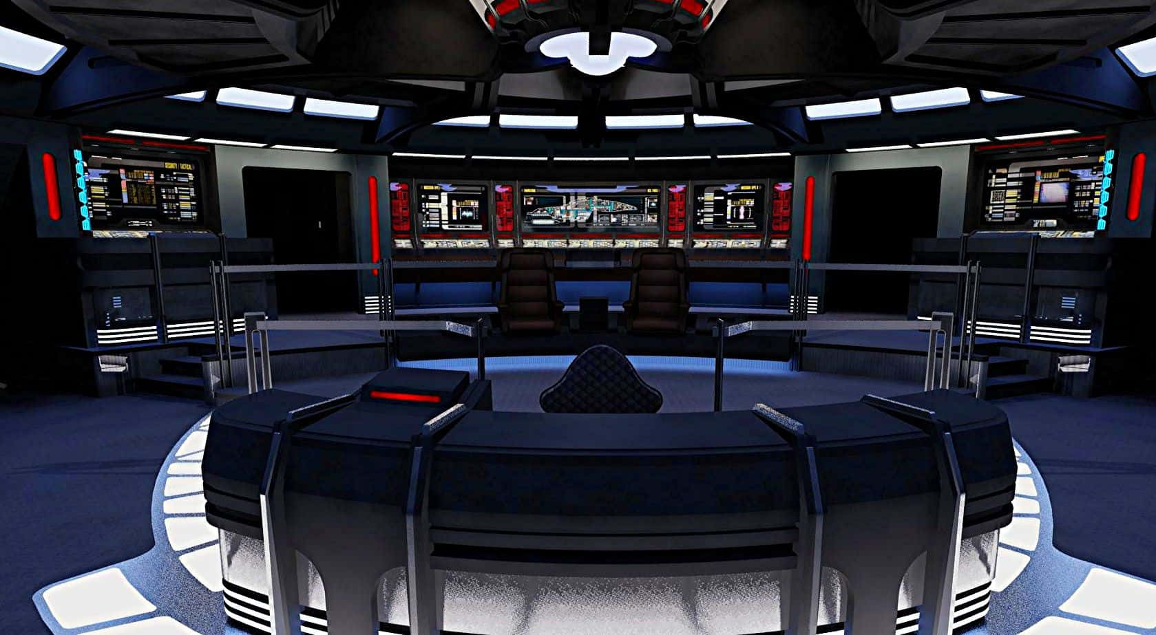 Dark U.s.s. Voyager Star Trek Enterprise Bridge Background