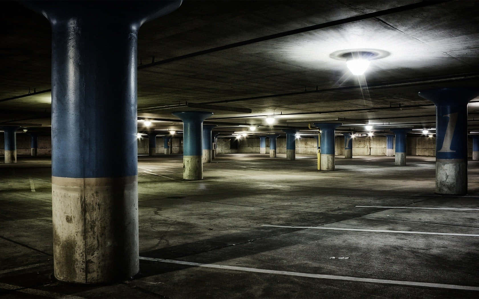 Dark Underground Abandoned Parking Lot Background