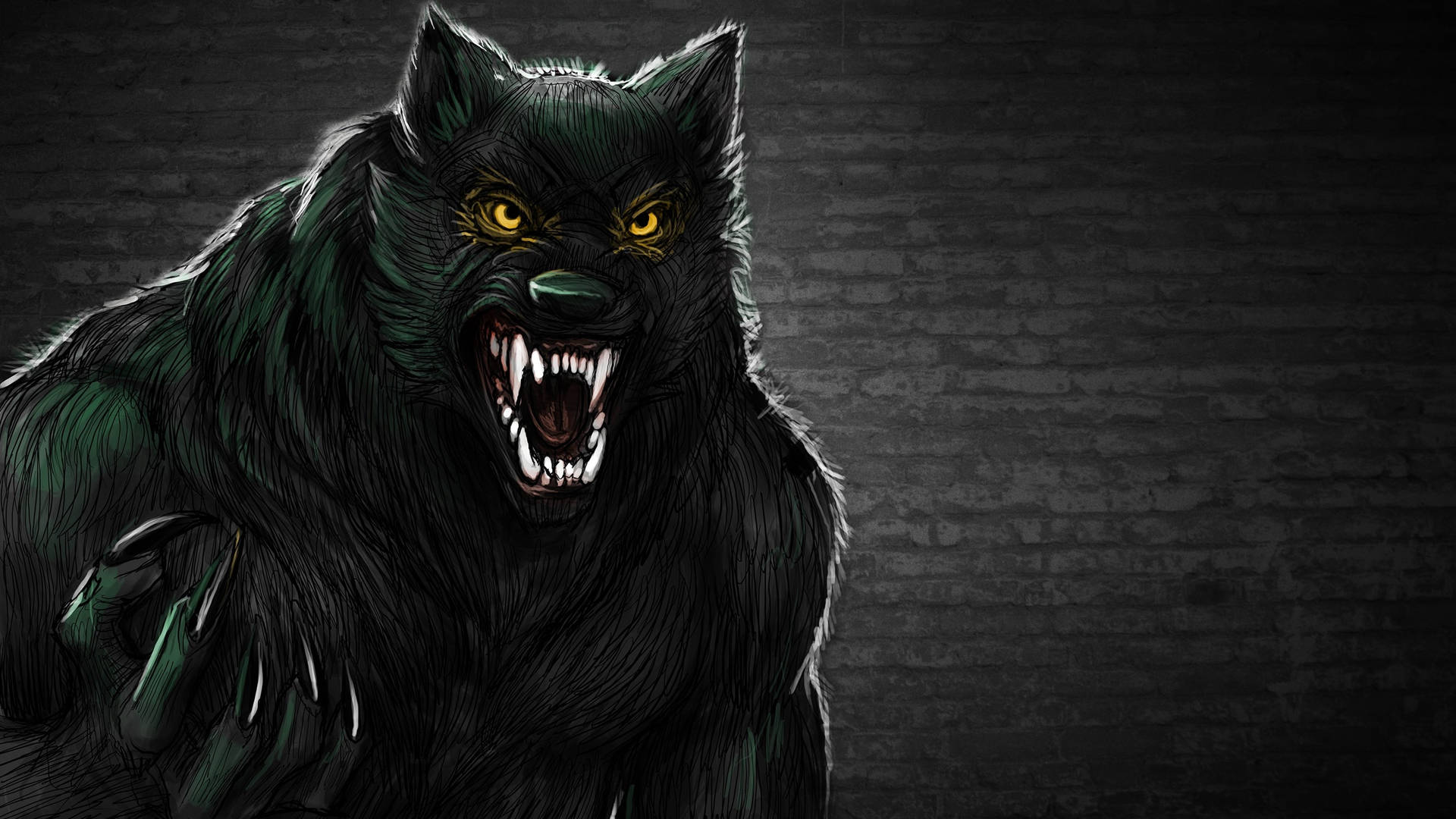 Dark Urban Werewolf Art Background