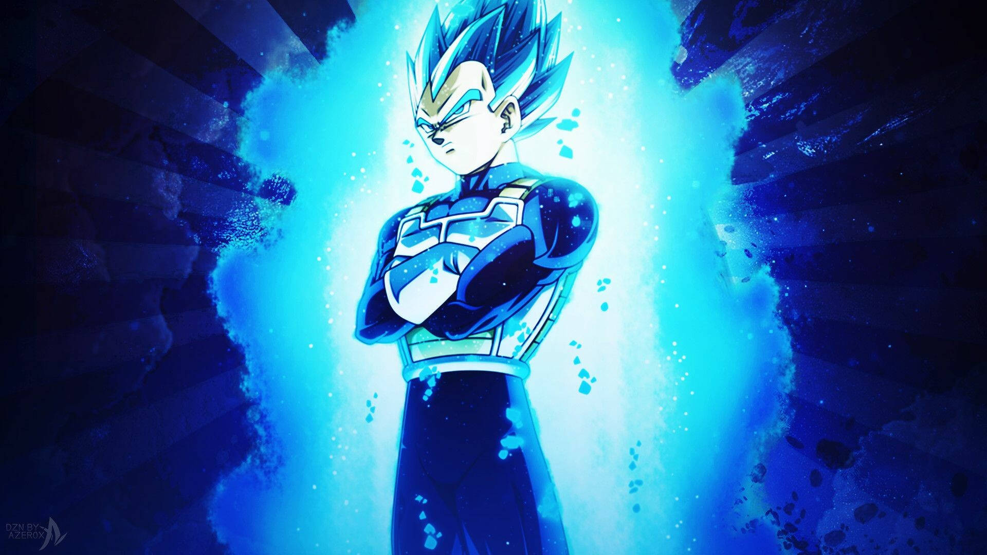 Dark Vegeta Blue Aesthetic Background