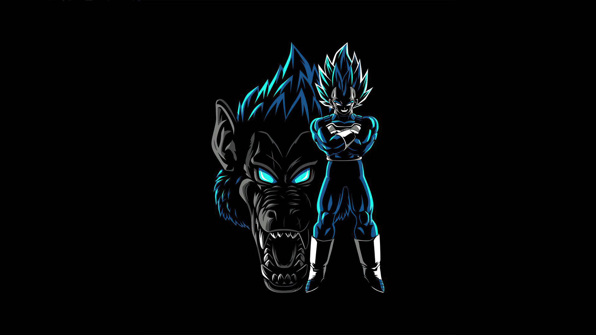 Dark Vegeta Minimalist Glowing Background