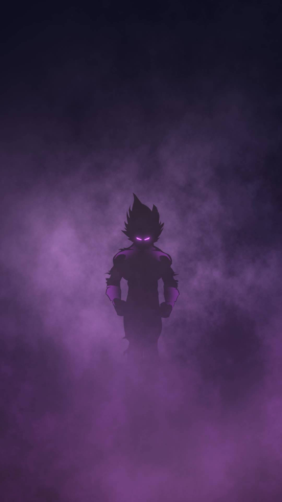 Dark Vegeta Purple Smoke Background