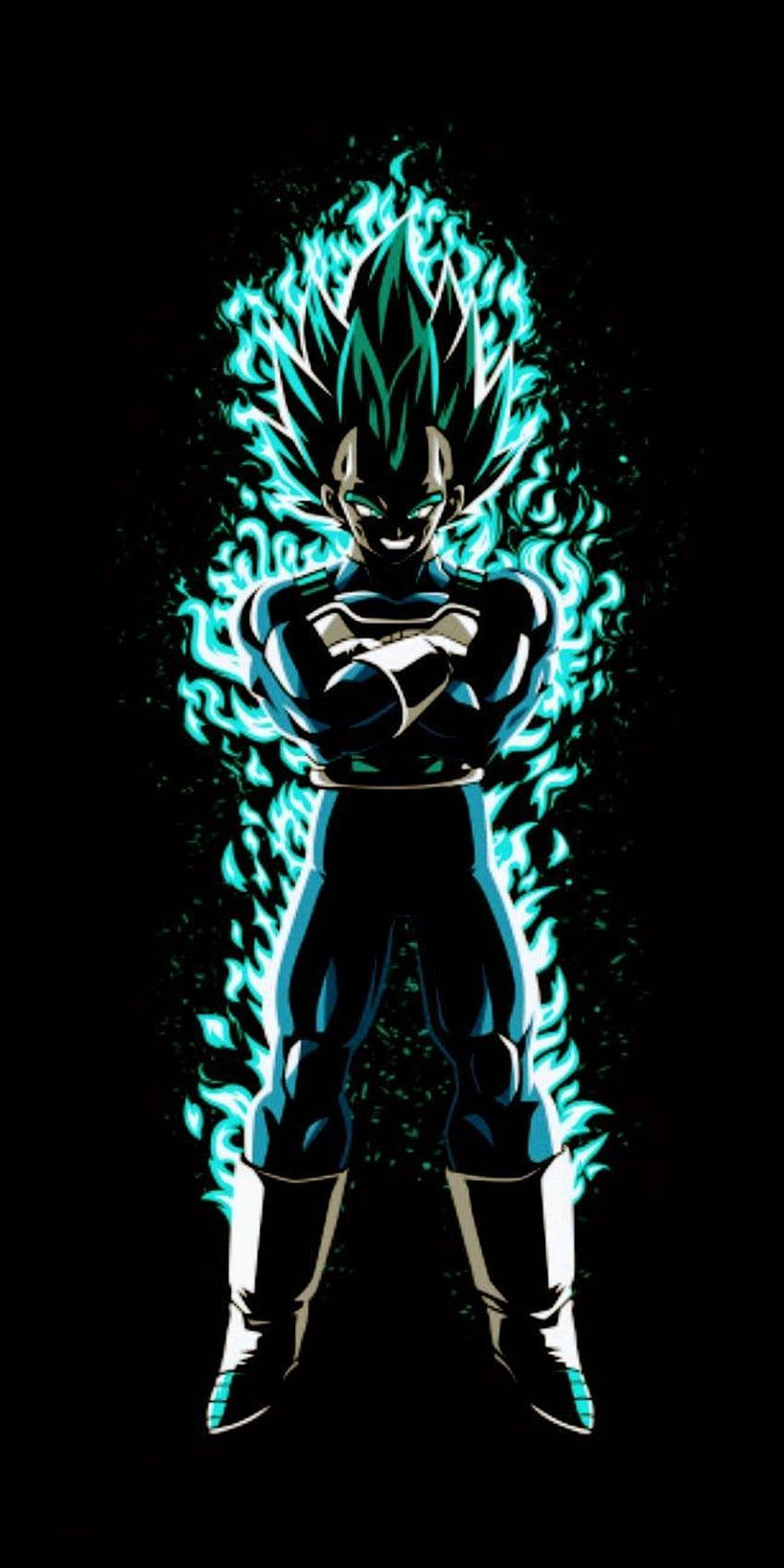 Dark Vegeta Standing Blue Background