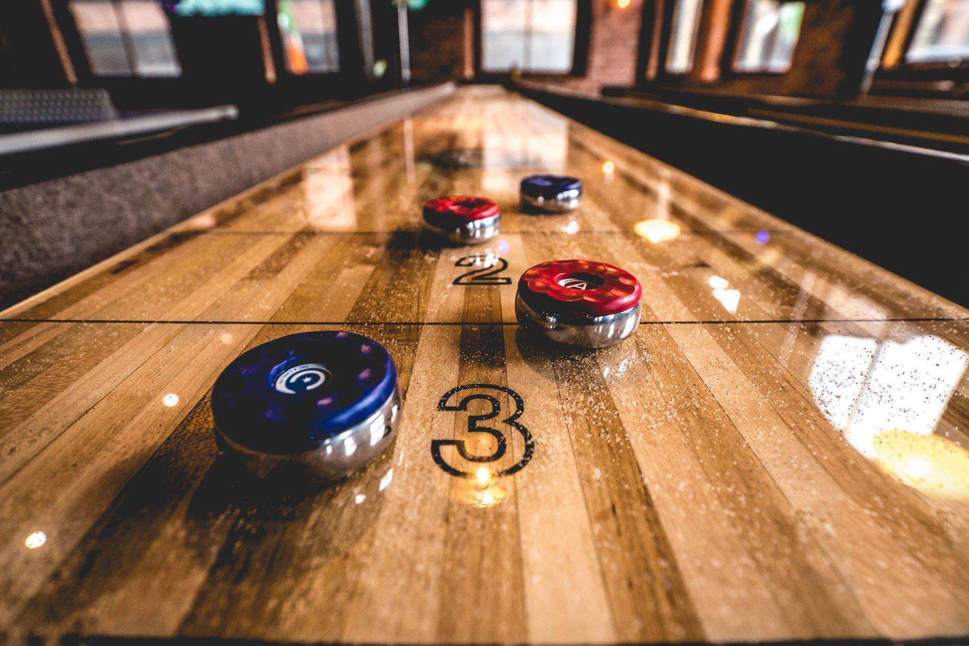 Dark Vintage Shuffleboard Tight Shot Background