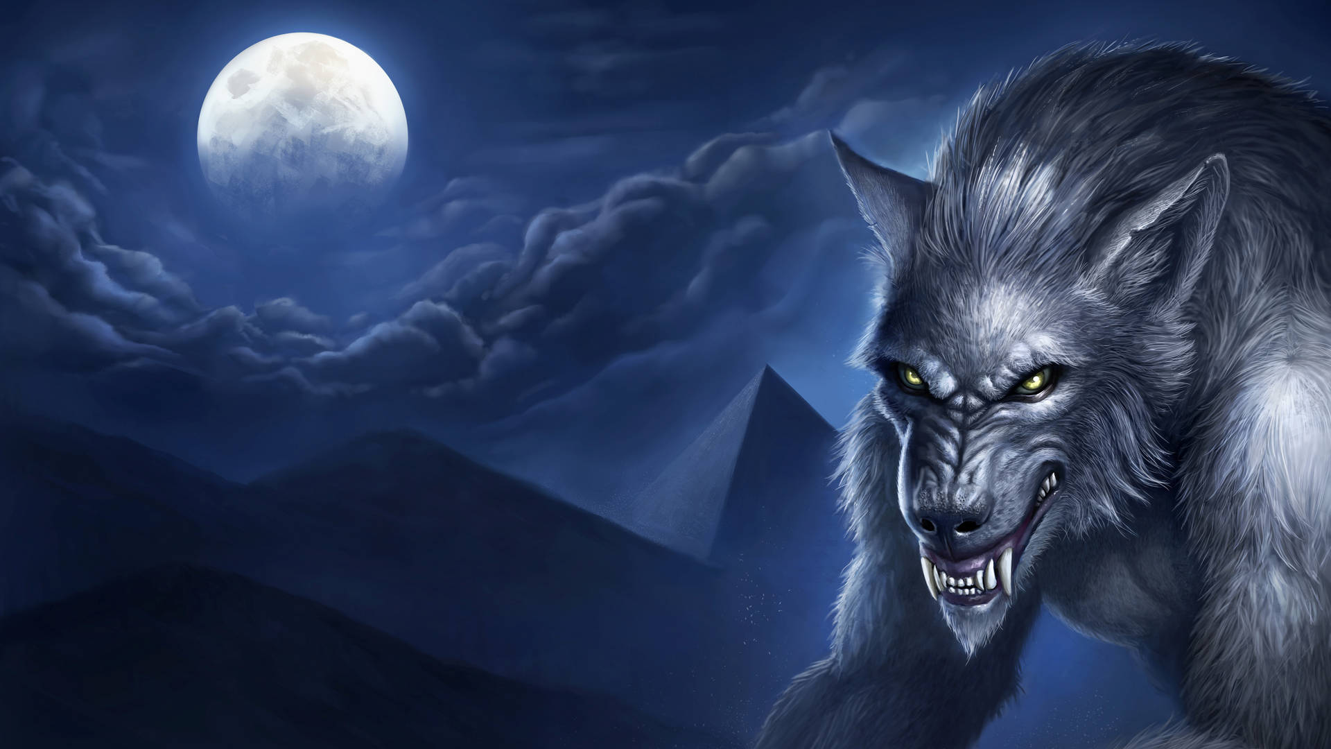 Dark Werewolf Moon Pyramids
