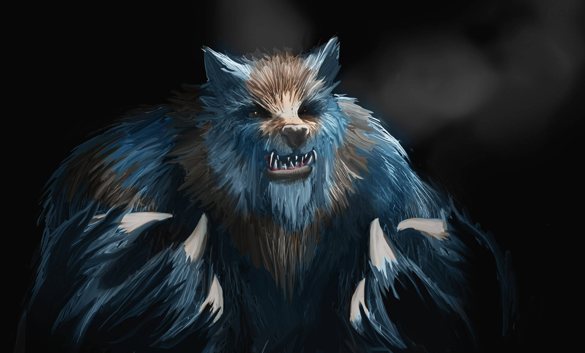 Dark Werewolf Portrait Art