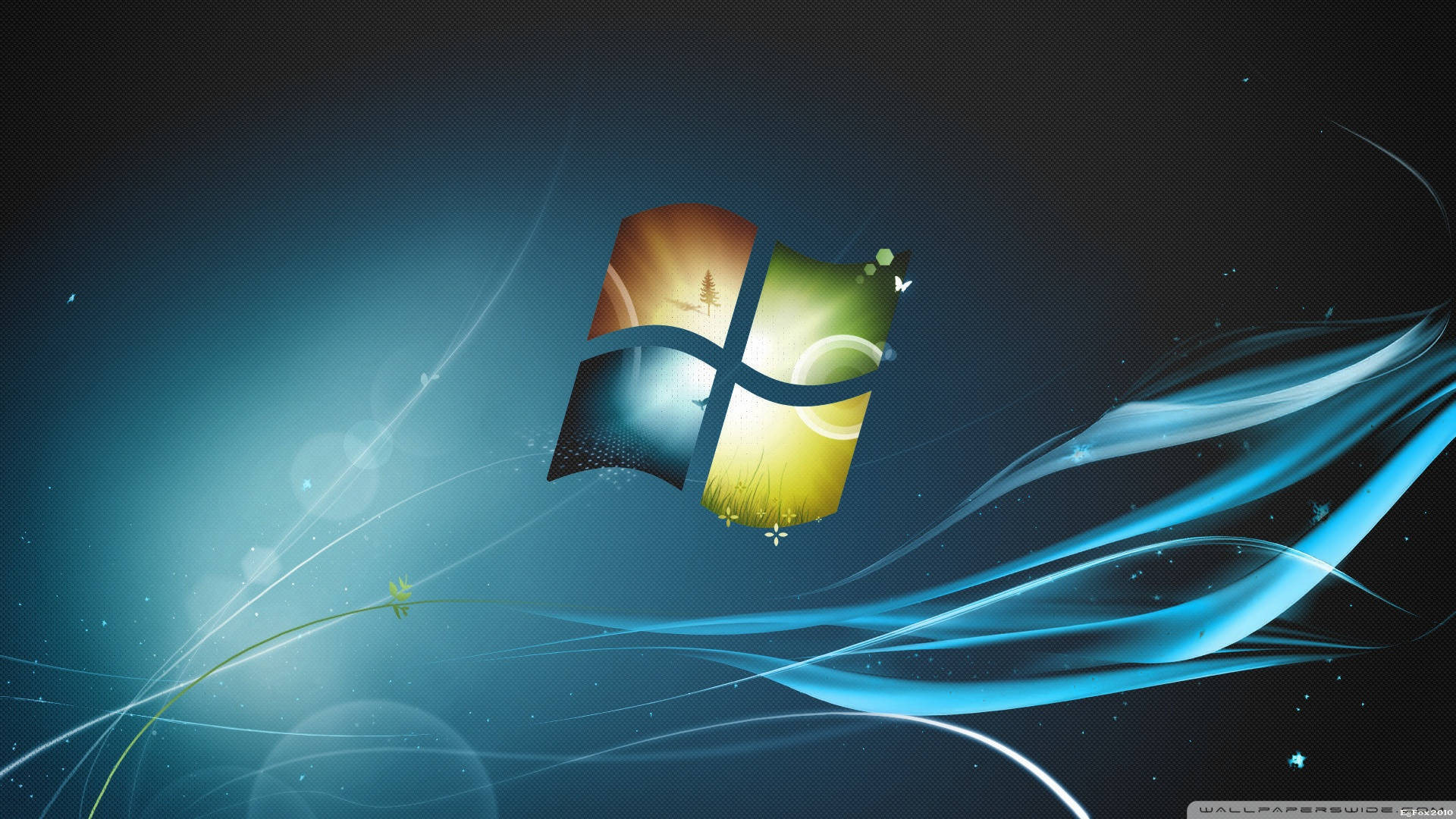 Dark Windows 7 Logo Art Background