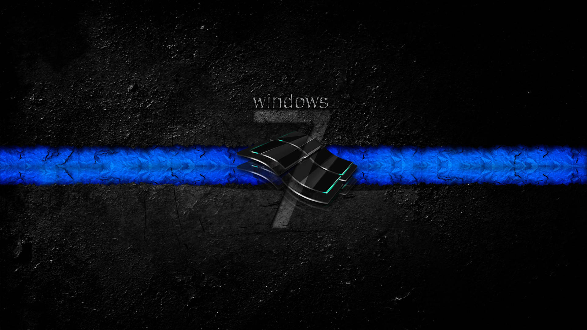 Dark Windows 7 With Logo Background