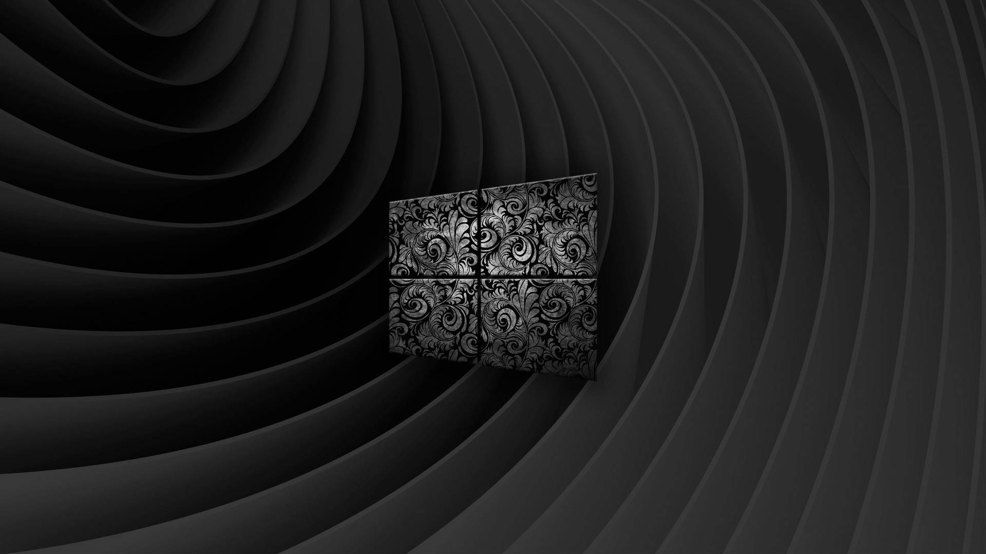 Dark Windows Logo With Swirl Print Background
