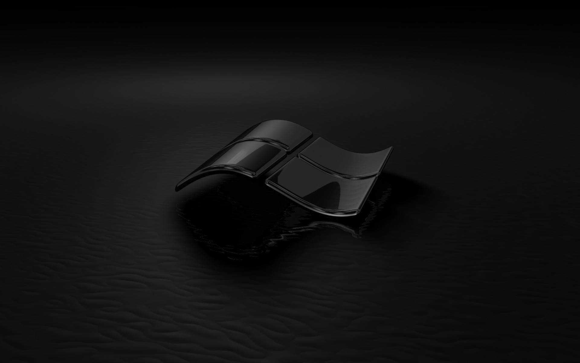Dark Windows With 3d Logo Background