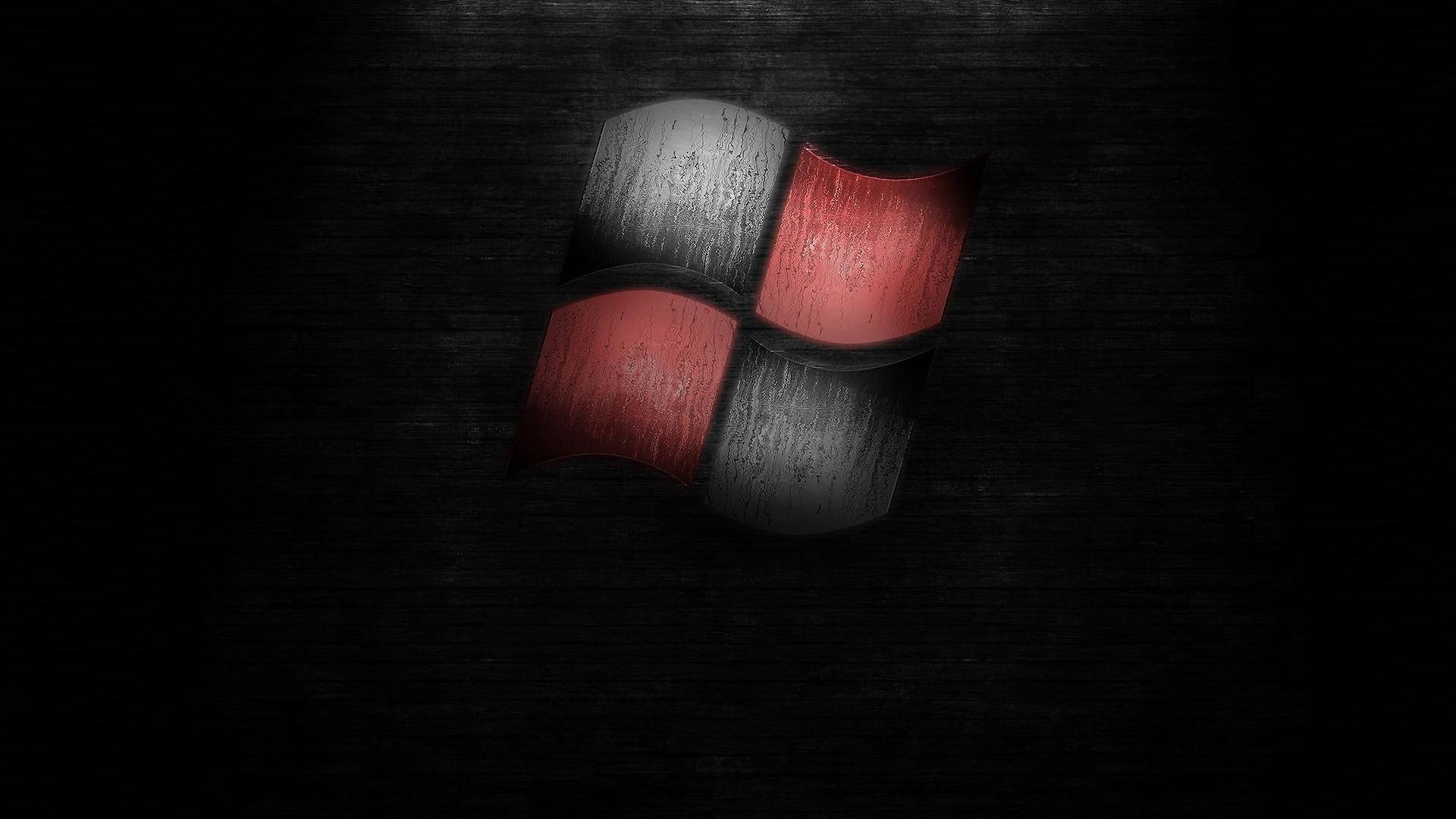 Dark Windows With Grunge Logo Background