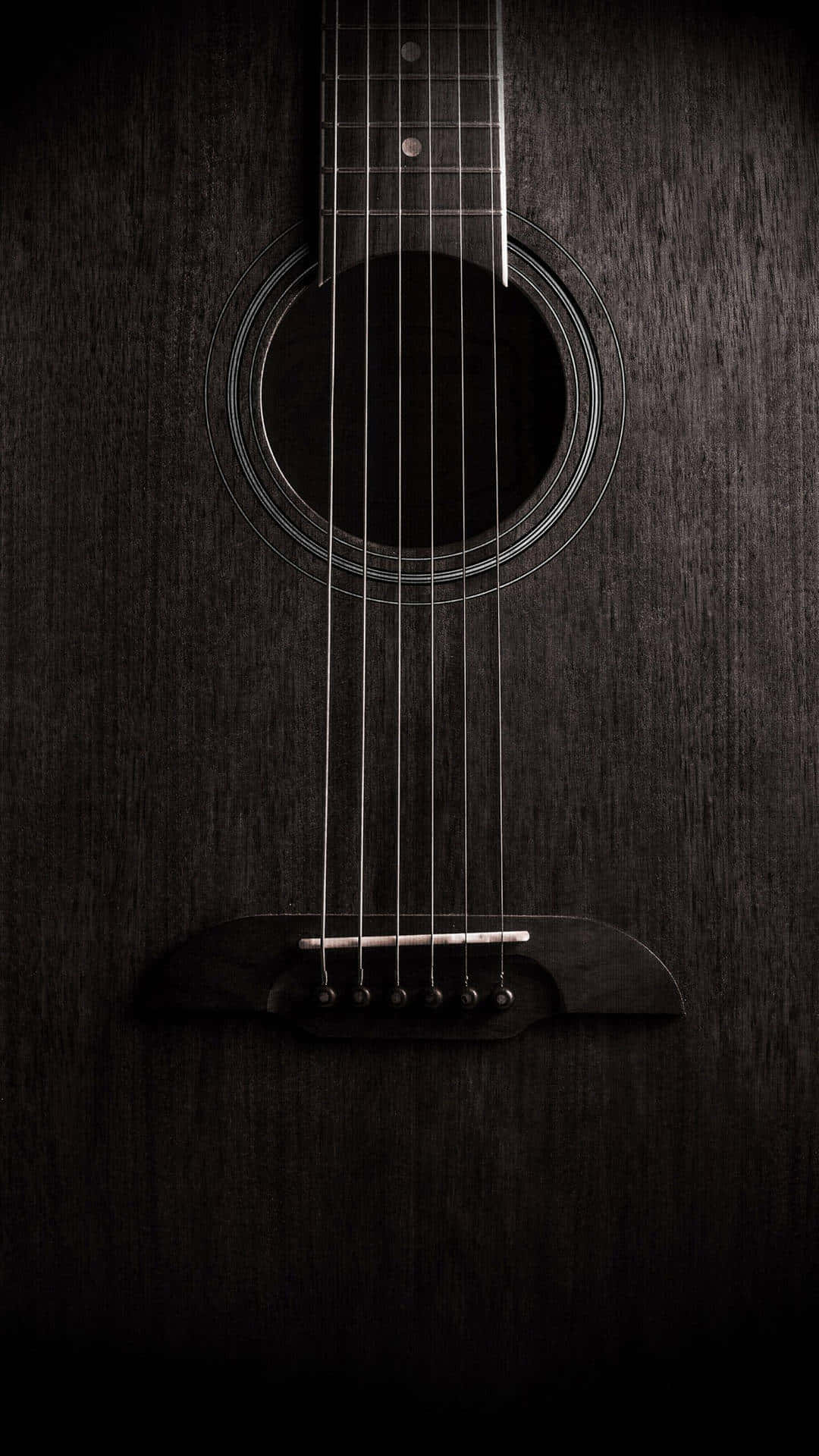 Dark Wood Guitar Aesthetic Portrait
