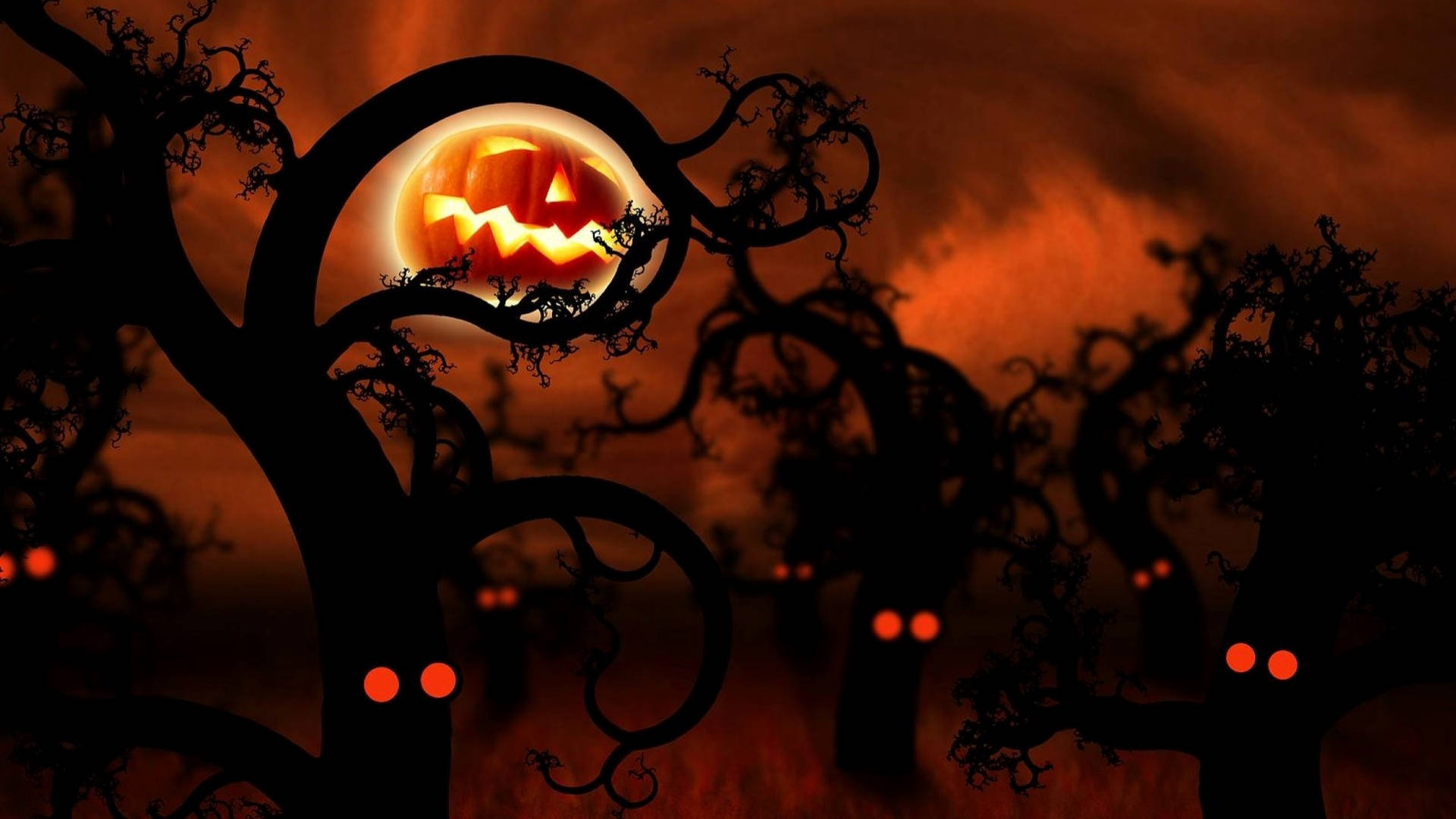 Dark Woods Halloween Aesthetic Art Background