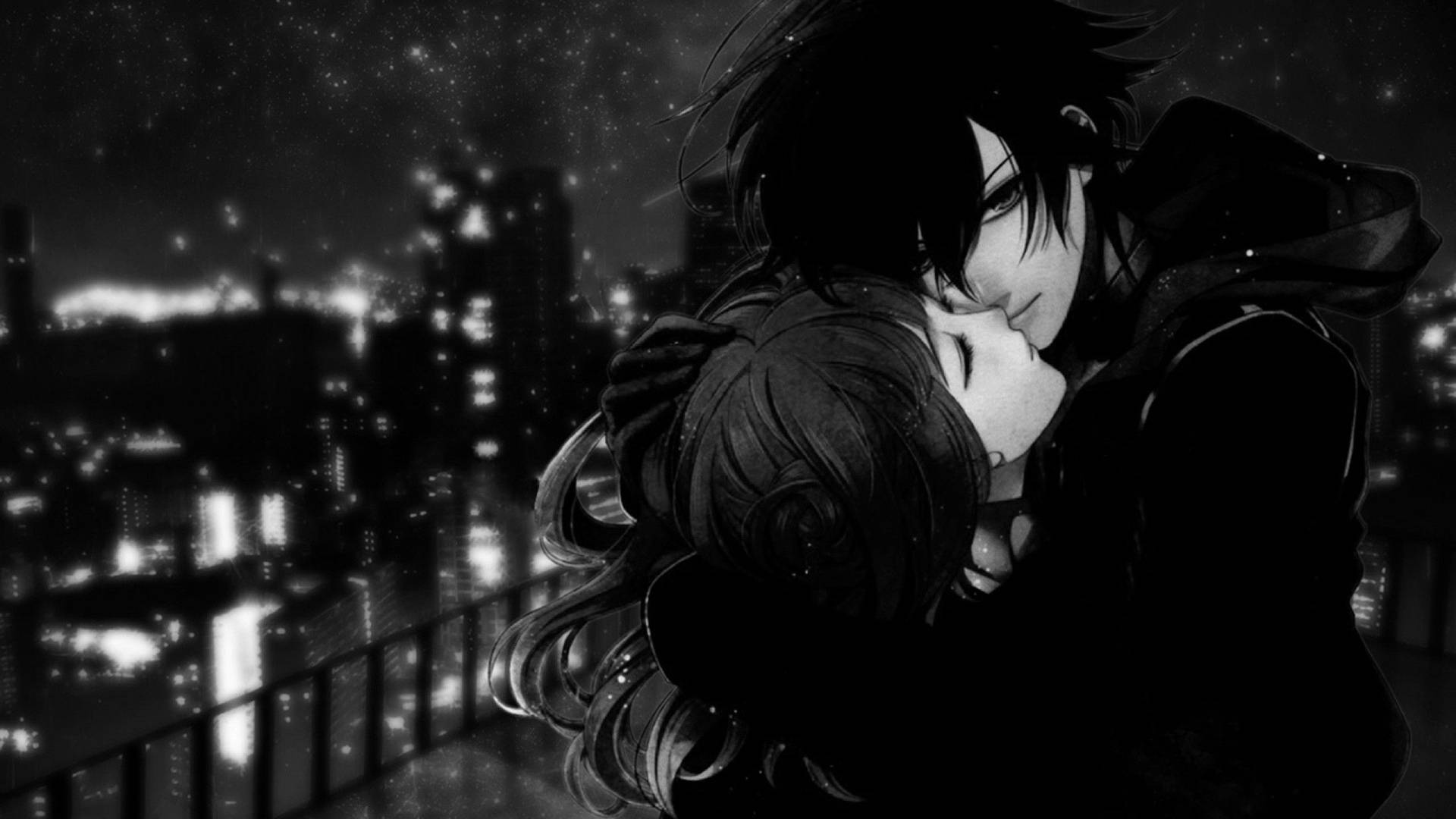 Darkened Aesthetic Anime Couple Background