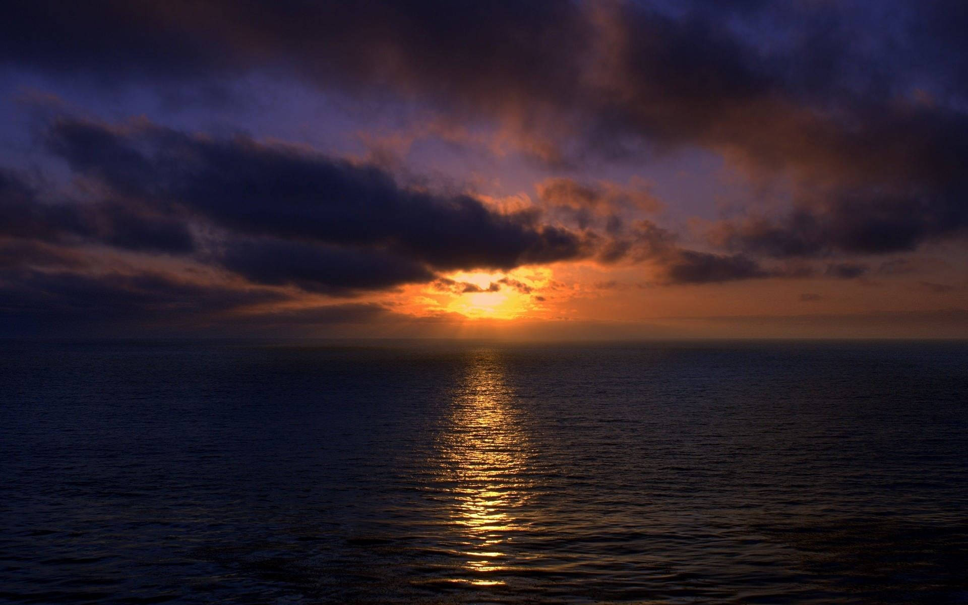 Darkening Sunset Ocean