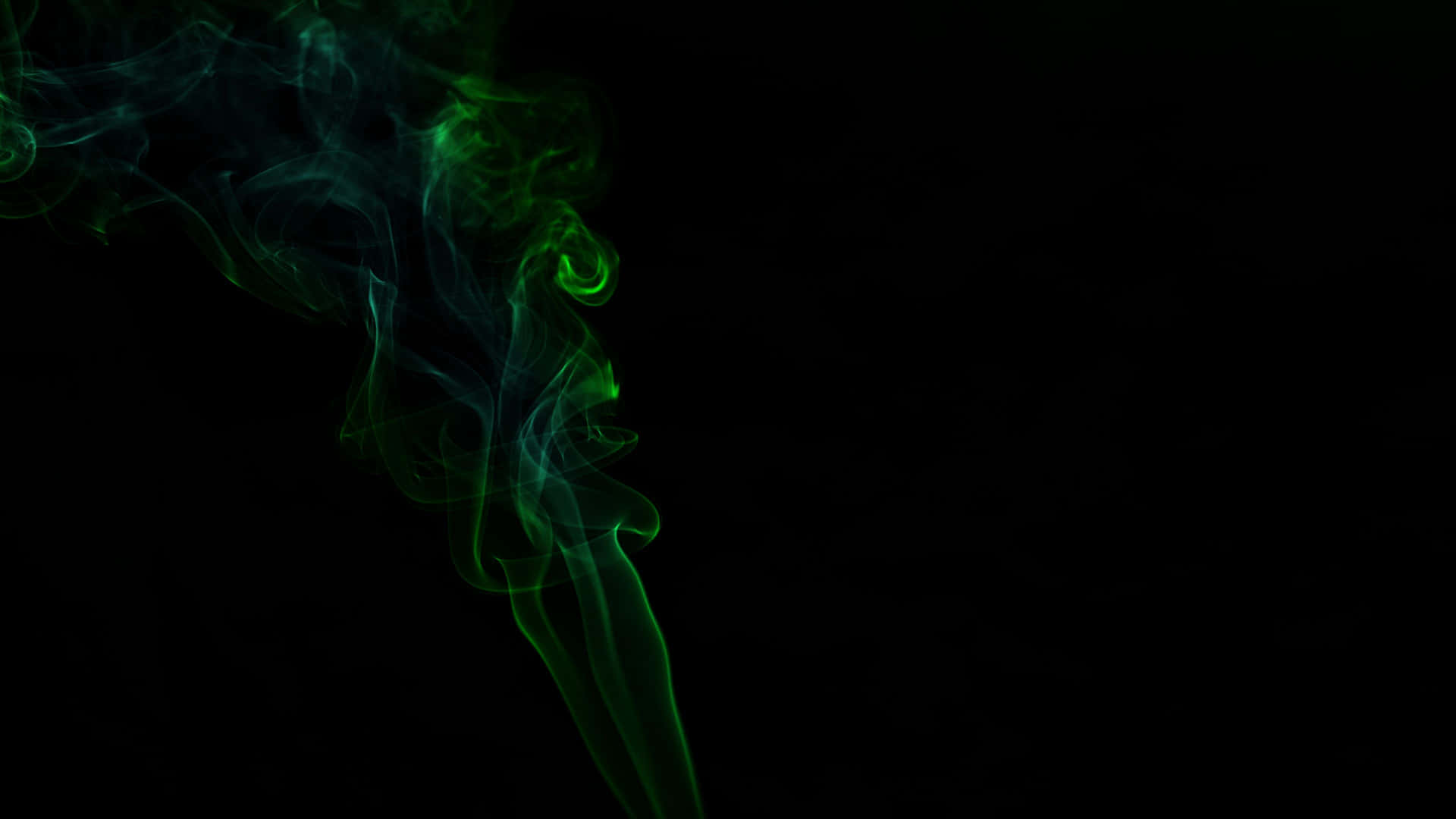 Darkness With Hint Of Green Smoke Background