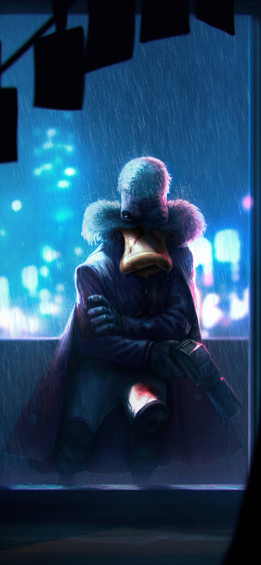 Darkwing Duck Raining Iphone X Cartoon Background