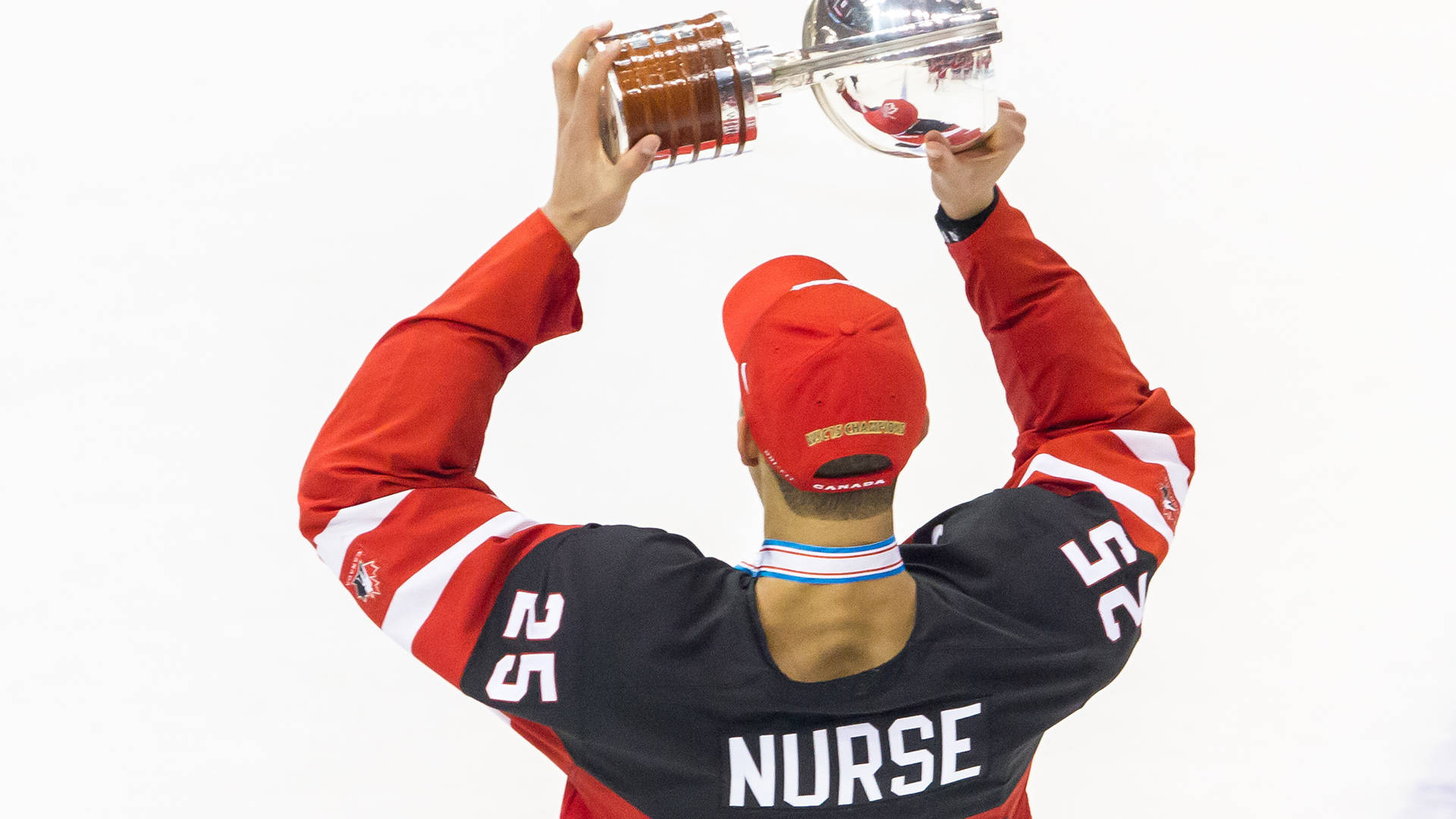 Darnell Nurse Celebrates Winning World Juniors Championship 2021 Background