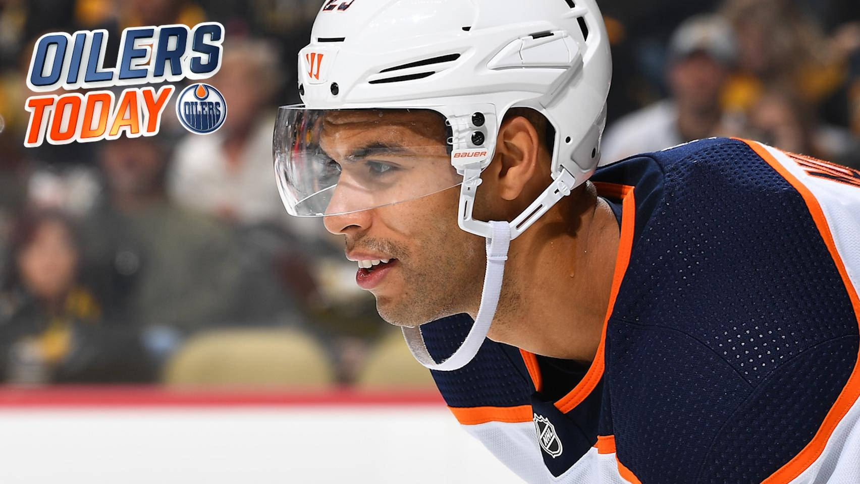 Darnell Nurse During Edmonton Oilers Against Colorado Avalanche Background