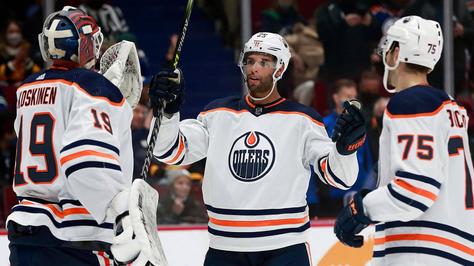 Darnell Nurse During Edmonton Oilers Against Saint Louis Blues 2021 Background