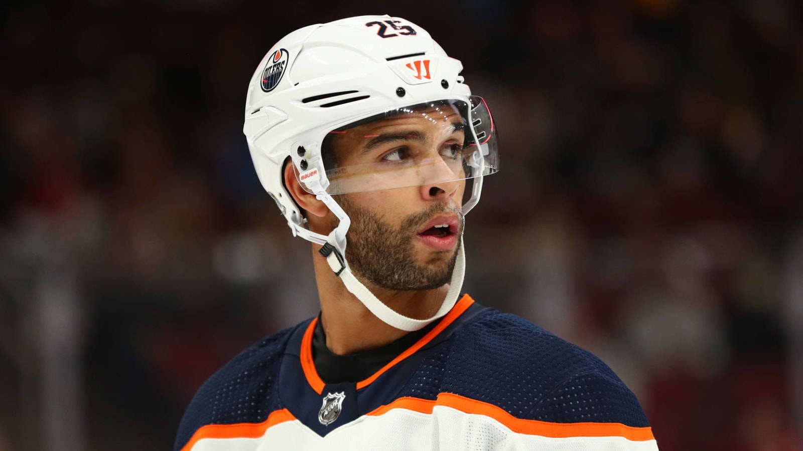 Darnell Nurse In Edmonton Oilers Versus Montreal Canadiens Background