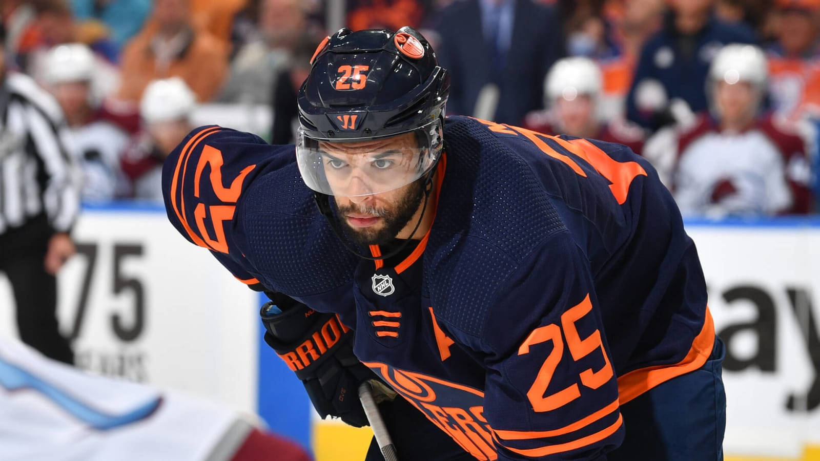 Darnell Nurse In Edmonton Oilers Versus Vancouver Canucks 2022 Background