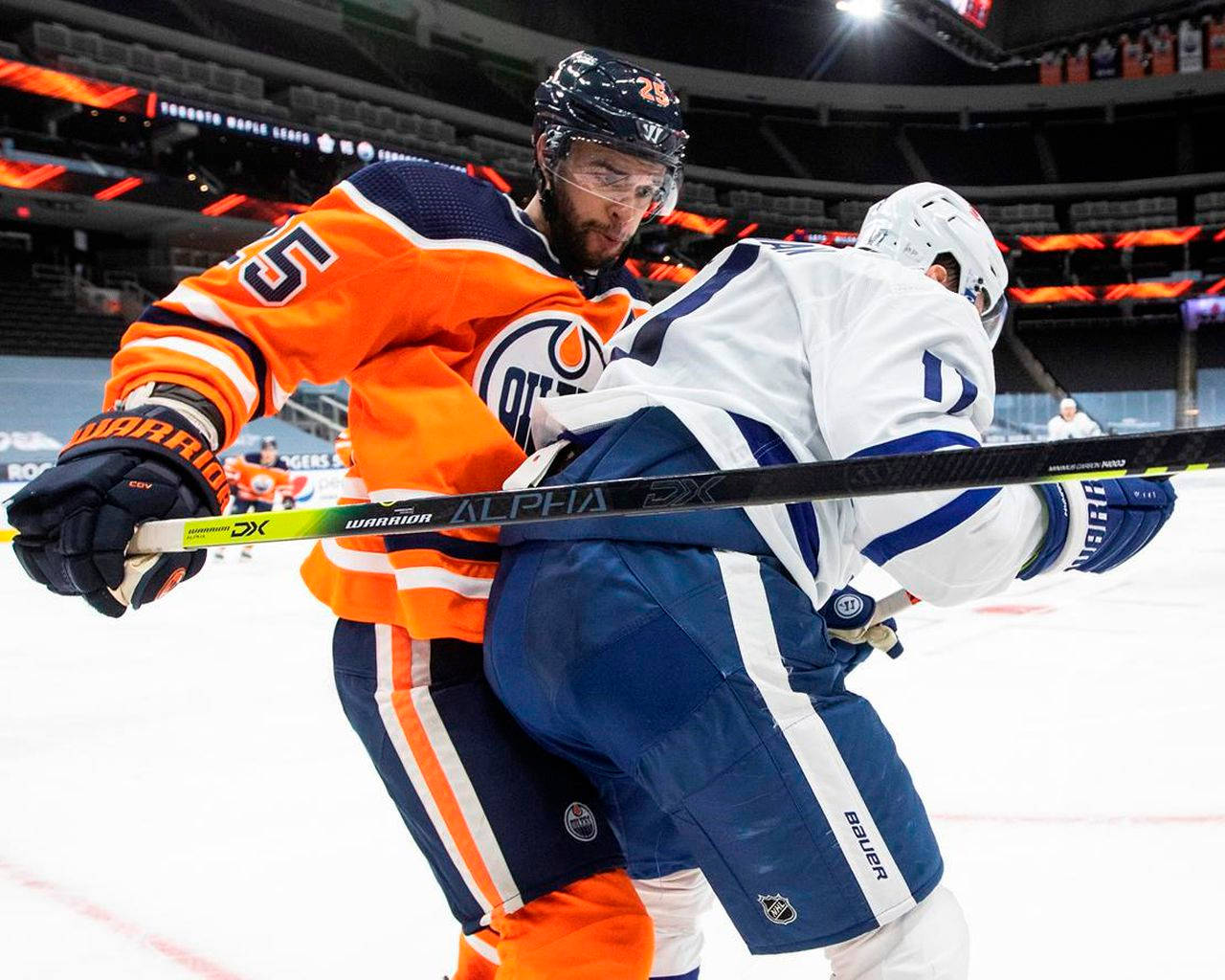 Darnell Nurse In Edmonton Oilers Versus Washington Capitals Background