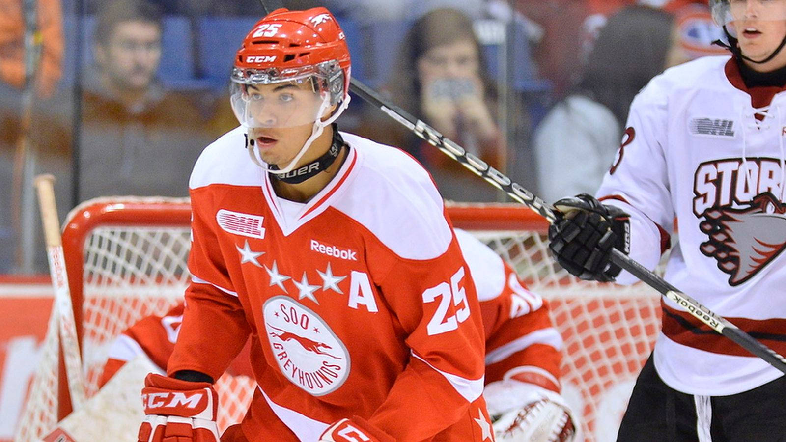 Darnell Nurse In Soo Greyhounds Versus Manchester Storm 2013 Background