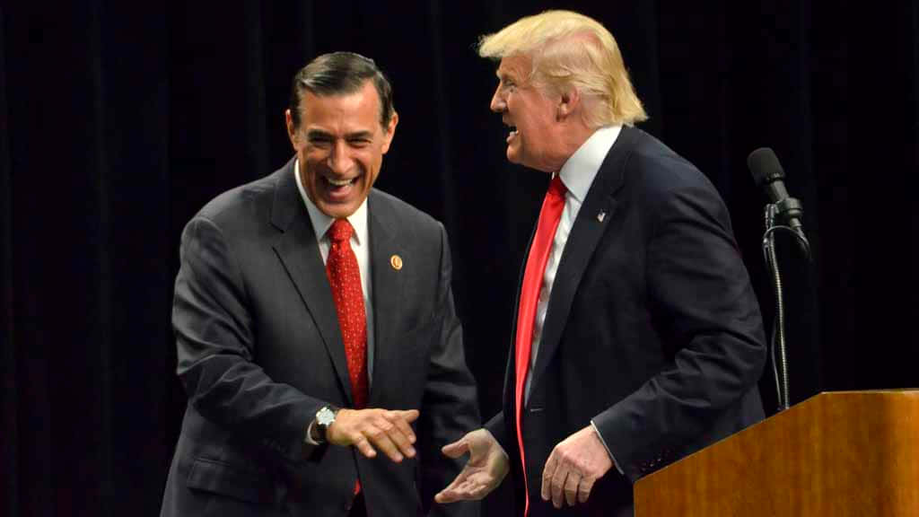 Darrell Issa Laughing With Donald Trump
