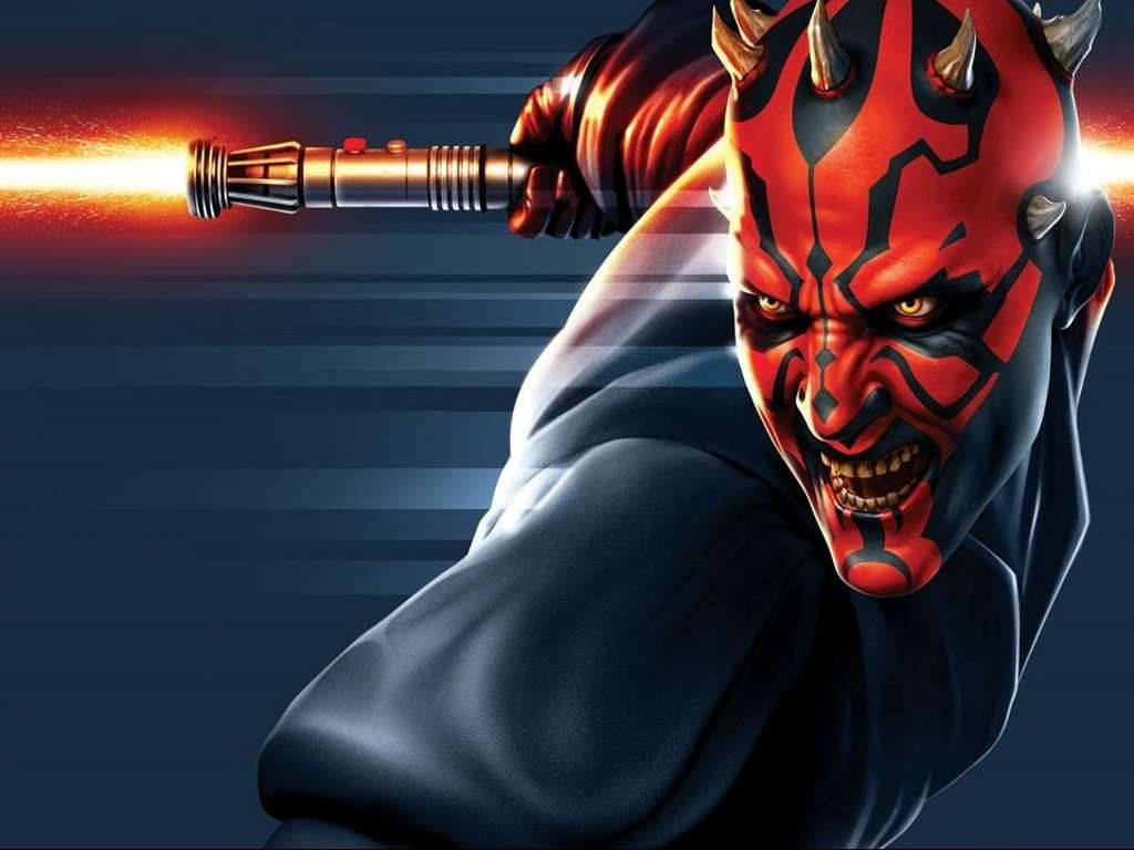 Darth Maul Goes Into Battle, Wielding His Iconic And Powerful Double-ended Lightsaber Background