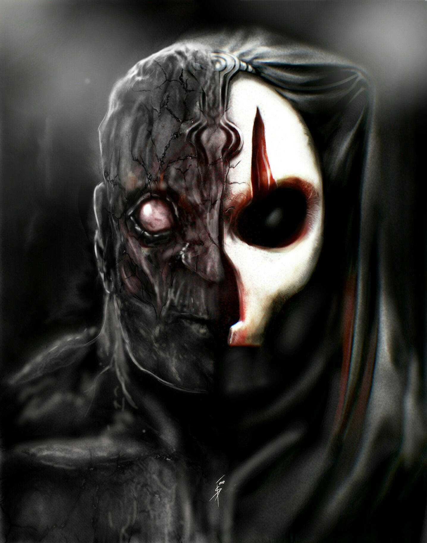 Darth Nihilus Creepy Mask Background