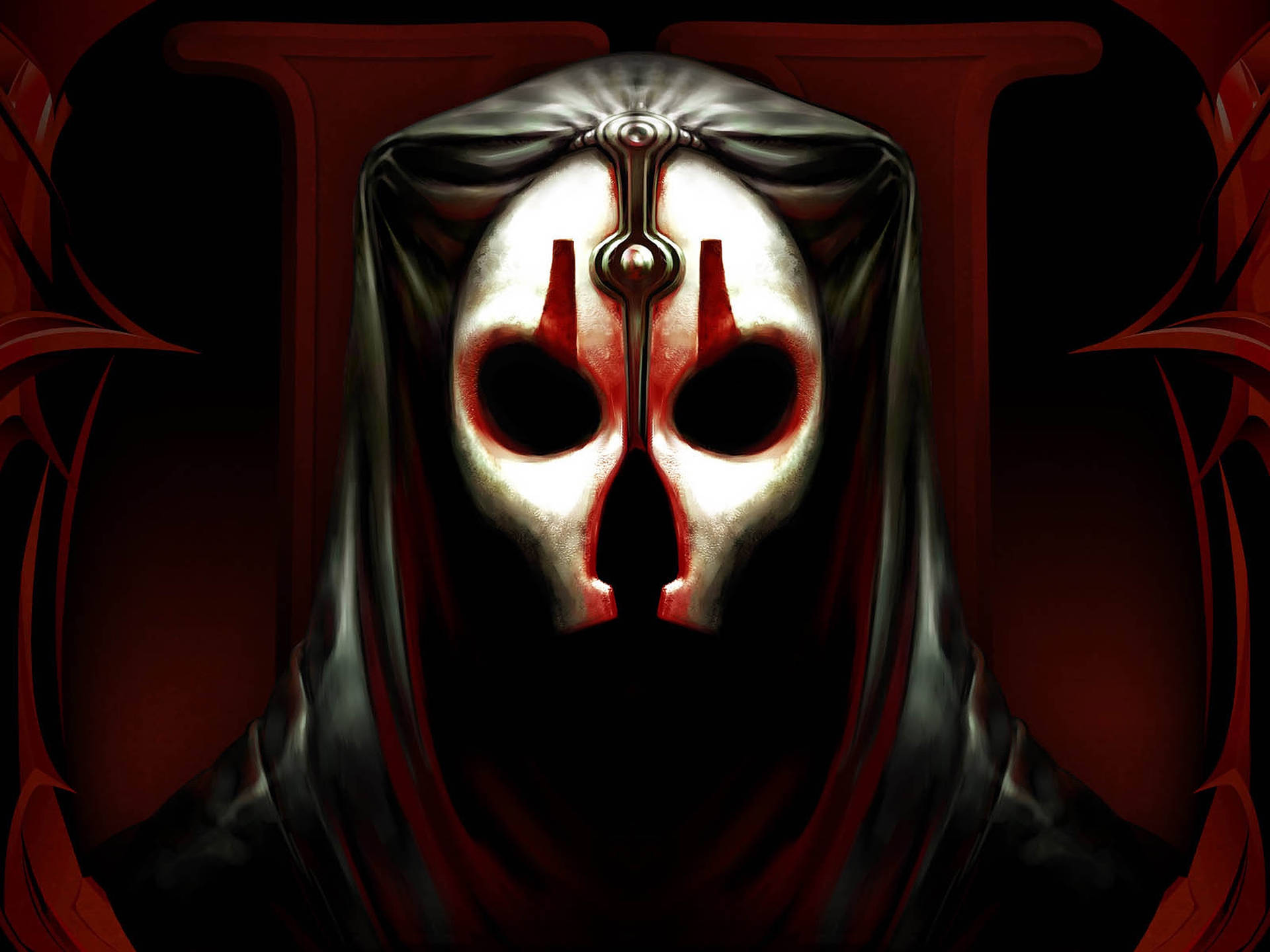 Darth Nihilus White Red Mask Background
