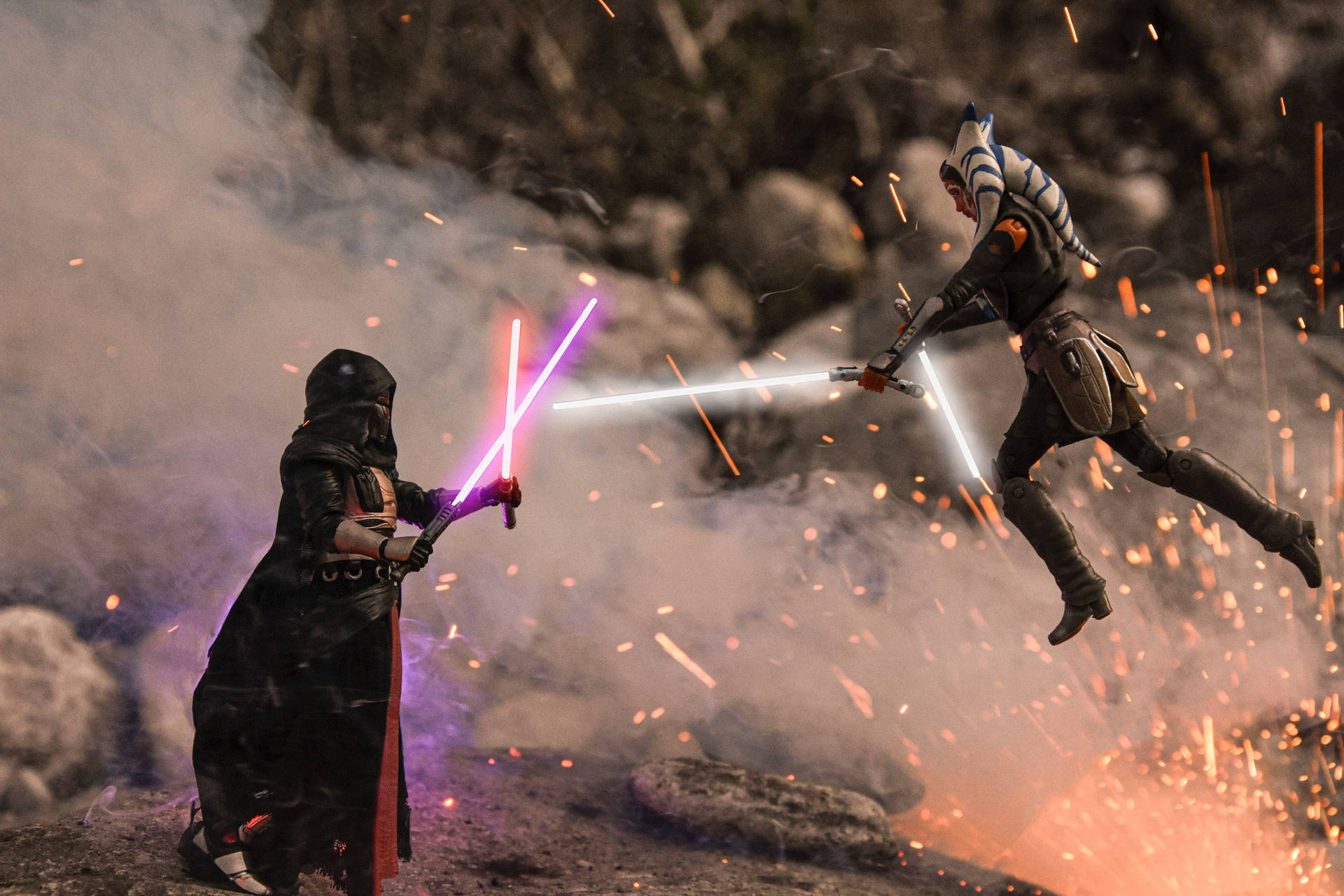 Darth Revan Battles Ahsoka Tano In Iconic 'star Wars: Knights Of The Old Republic' Scene