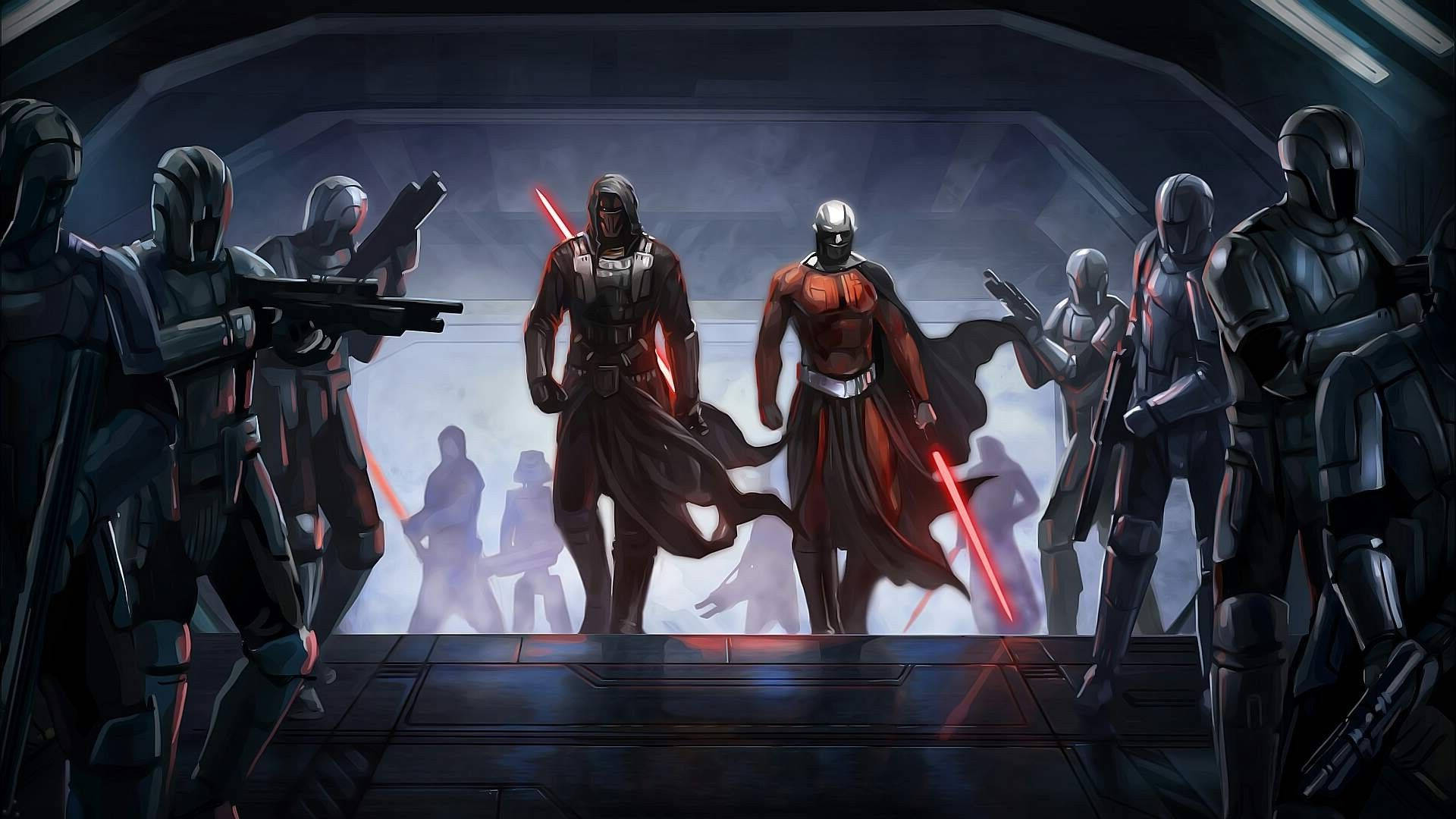 Darth Revan Leads His Droid Army Background